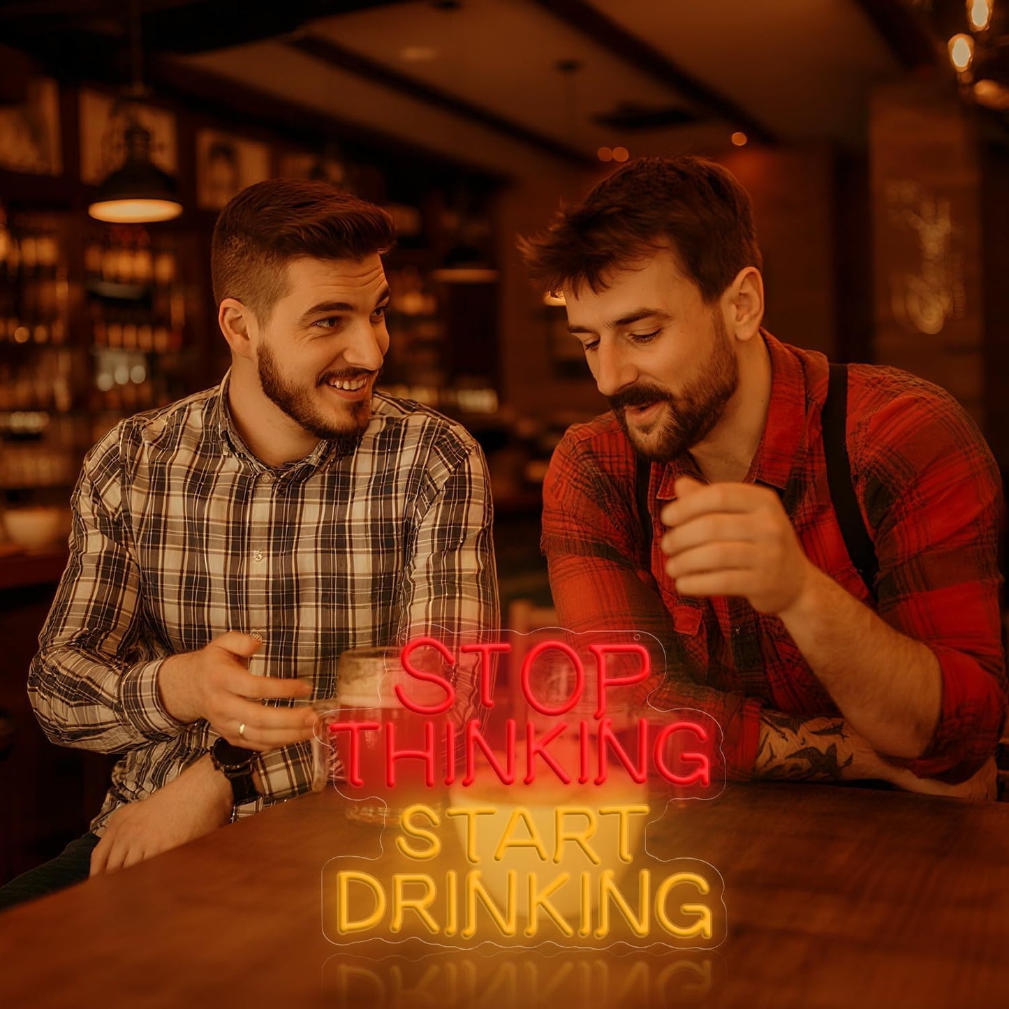 Neon Sign, Neon Light Sign LED Letter Neon Lights for Wall Decor, USB Neon Bar Sign for Party Club Party Club Restaurant, Bedroom Wall Decor 17.32 x 13.78 inch