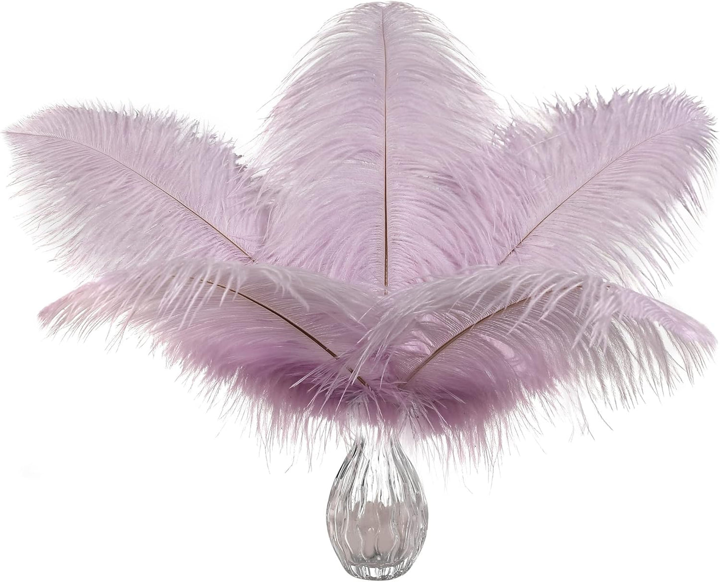 Ballinger Light Purple Ostrich Feathers - 24Pcs 10-12inch Lavender Feathers for Party Centerpieces,Flower Arrangement and Home Decor