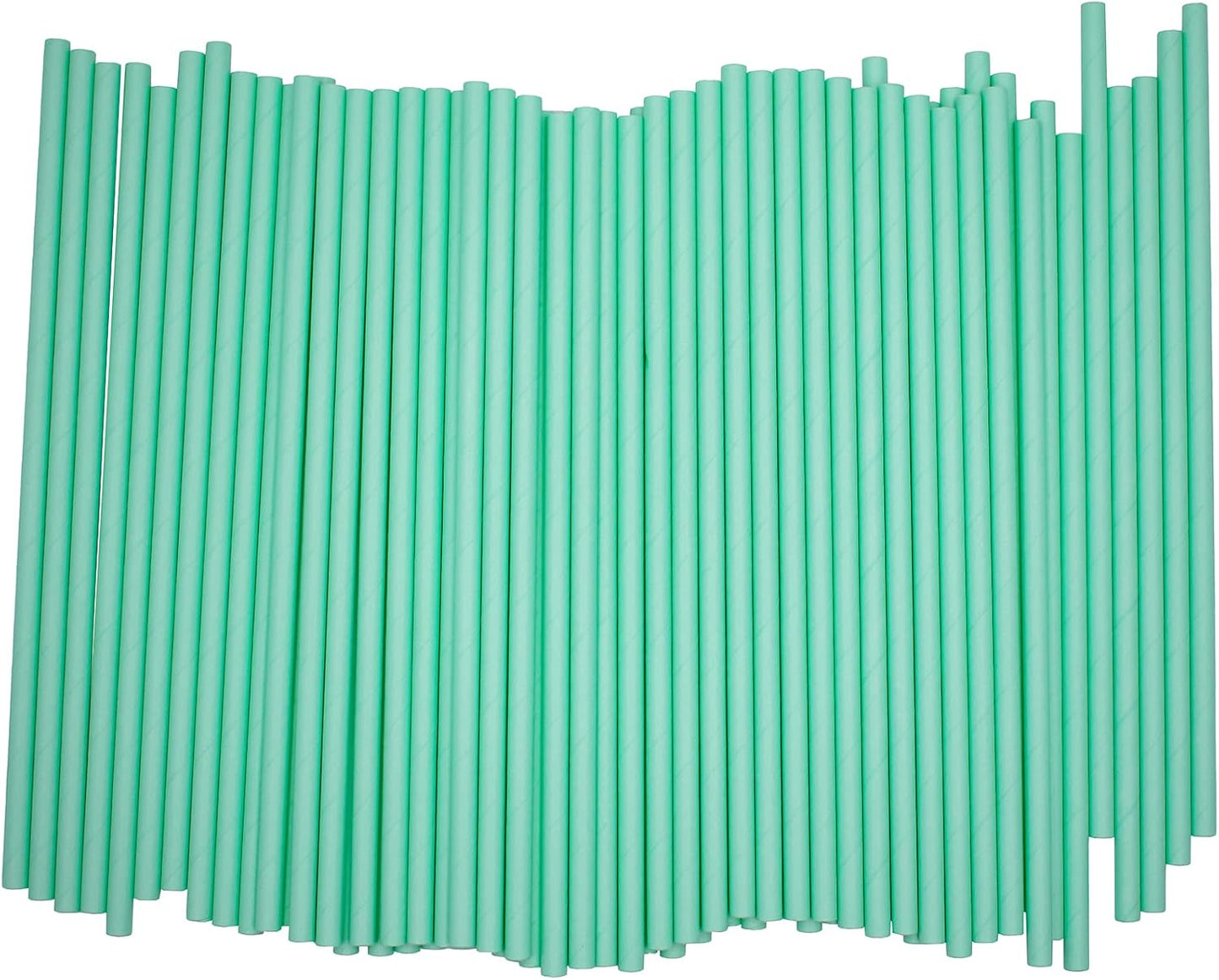 Pack of 300 Pastel Green Biodegradable 4-Ply Paper Drinking Straws (Compostable, Non-toxic, BPA-free)
