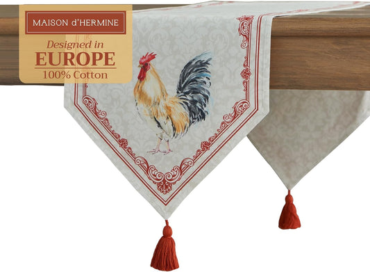 Maison d' Hermine Table runner 100% Cotton Double Layer Table Runners 108 inches long Decorative for Home Kitchen Dining Party Baby Shower Wedding Bridal Shower Spring Summer (Campagne, 14.50" x 108")