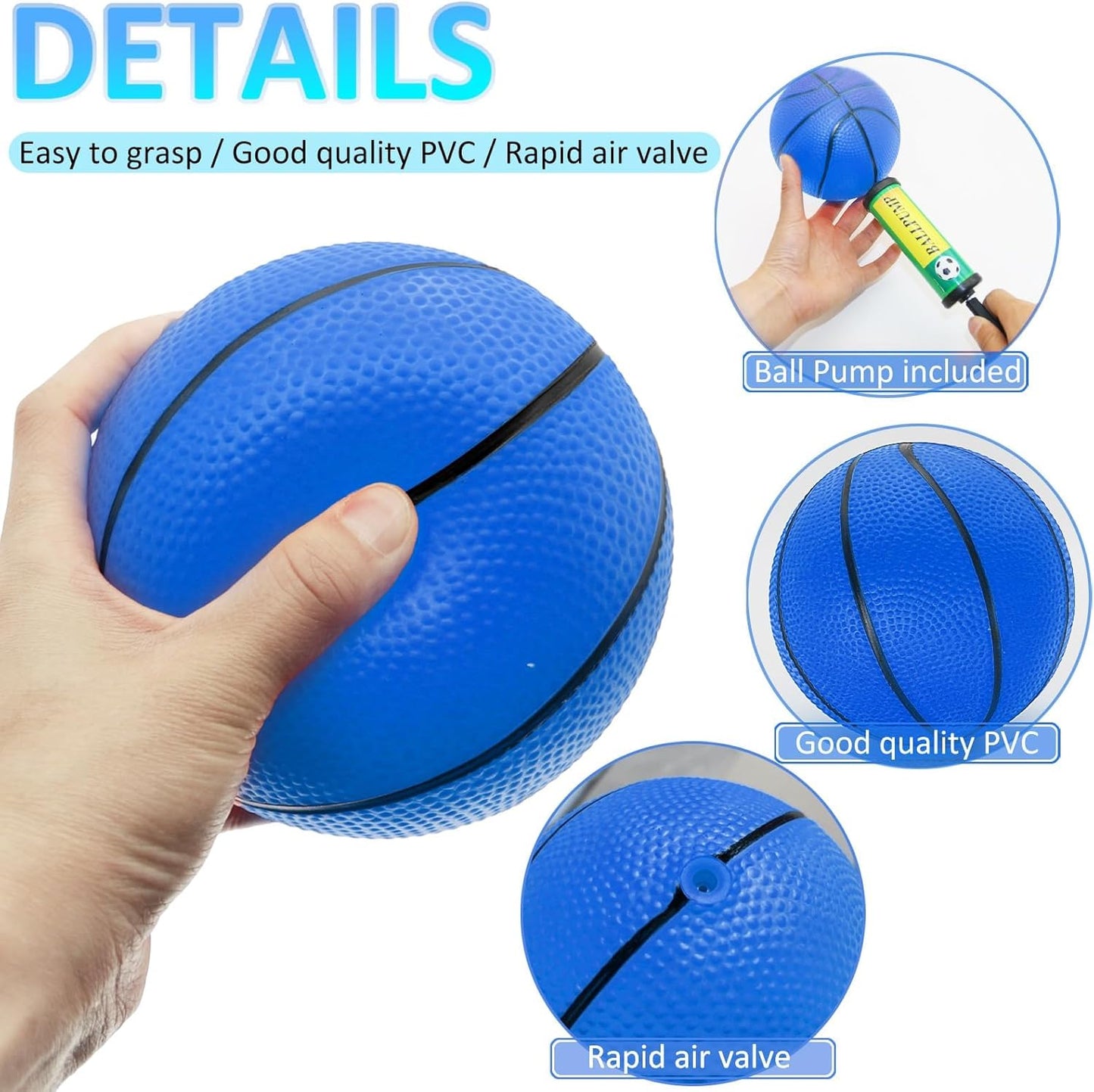 30Pcs 7" Mini Basketball Balls Bulk PVC Small Basketballs for Over The Door Basketball Hoop Games Party Favors Indoor Outdoor Play Adults Kids Pool Beach Colorful