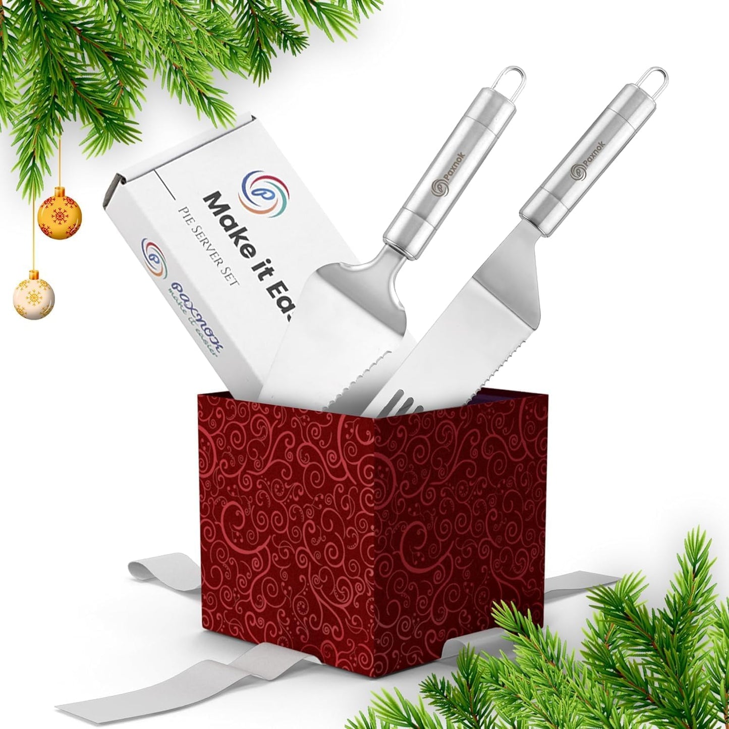 Pie Server Spatula and Cake Cutter Slicer, Stainless Steel Set - Kitchen Essentials for Cutting & Serving Desserts, Brownies, Lasagna