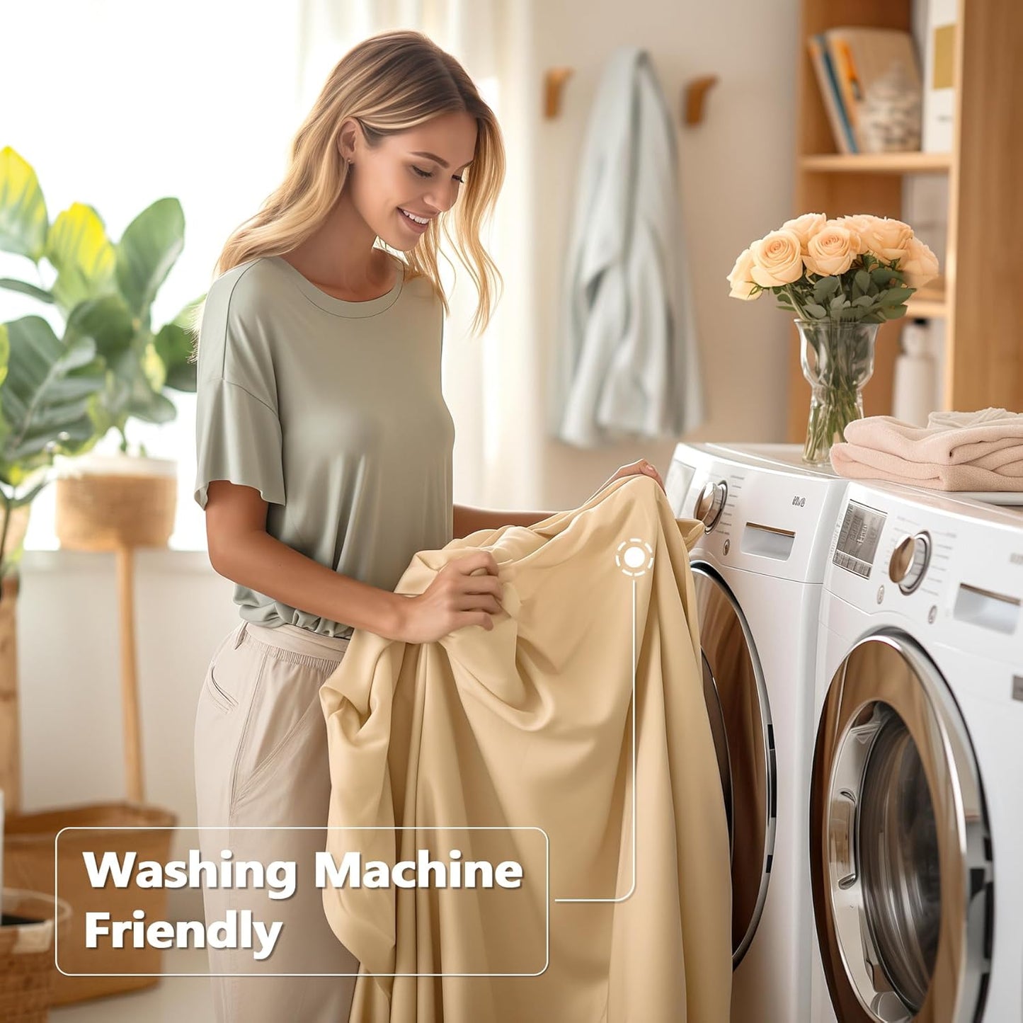 Wish Care 2 Pack Champagne Spandex Table Clothes for 6 Foot Rectangle Tables, 6FT Wrinkle Free Fitted Tablecloths Ruffles Design Table Cover for Party, Banquet, Wedding and Events