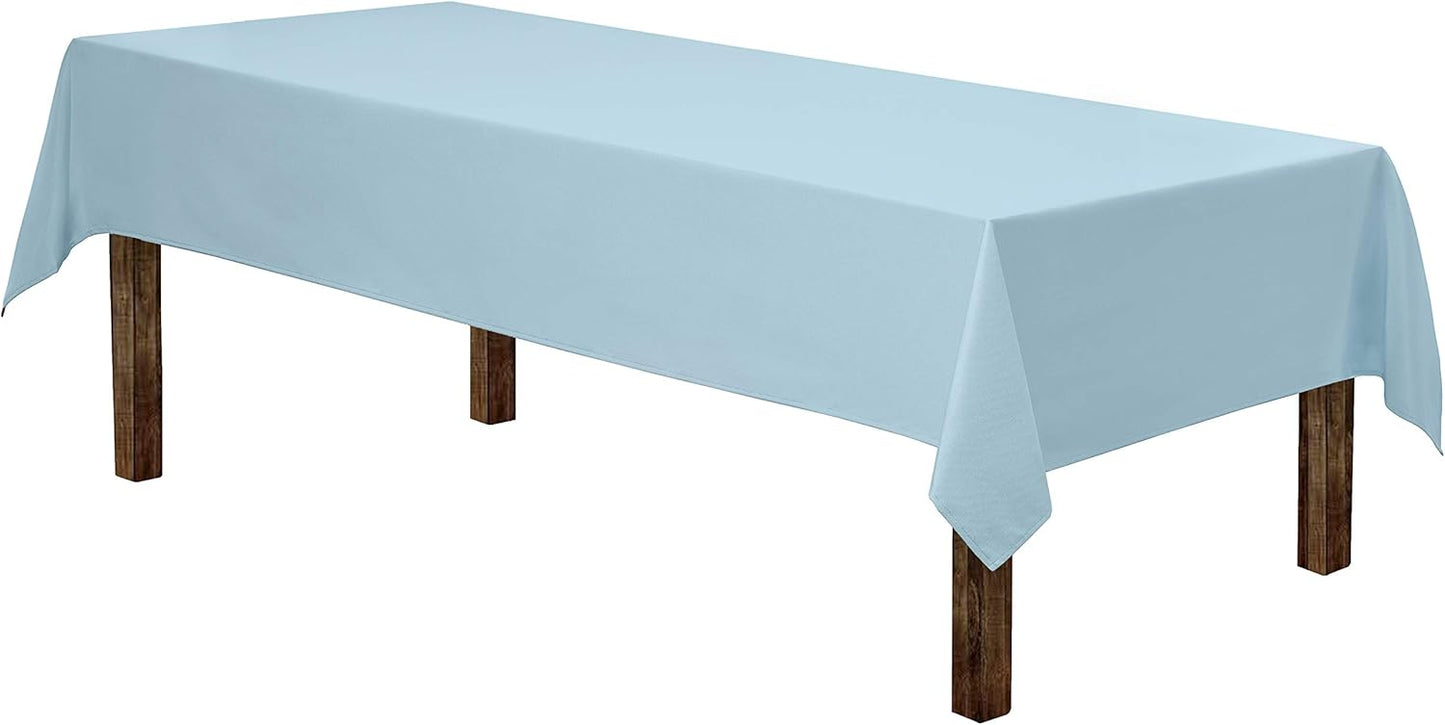 Gee Di Moda Rectangle Tablecloth - 60 x 102 Inch Baby Blue Table Cloth for 6 Foot Rectangle Table - Heavy Duty Washable Fabric - for 6 Ft Buffet Table, Holiday Party, Dinner, Wedding & Baby Shower