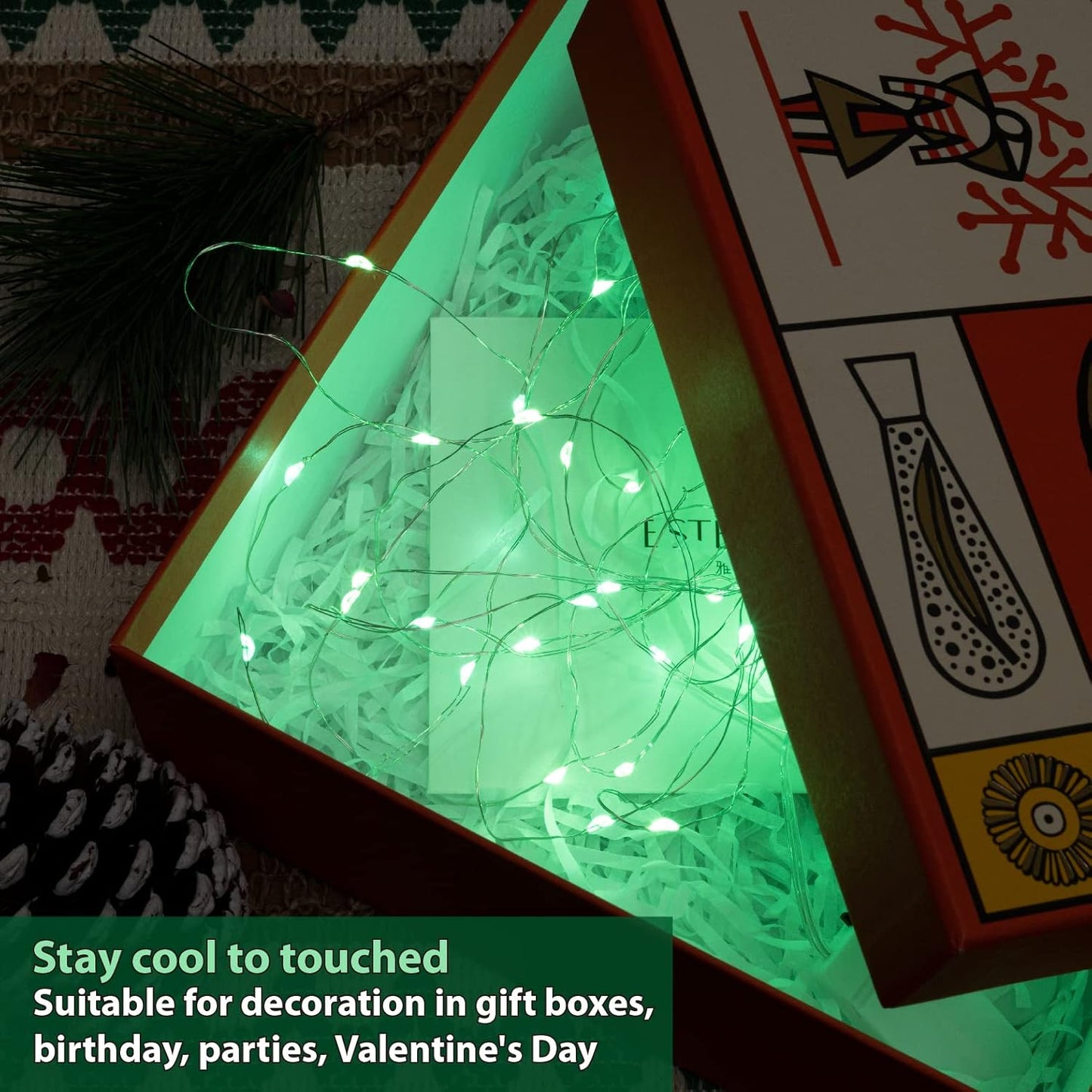 HXWEIYE 12 Pack 7ft 20LED Green Fairy Lights Battery Operated for Mason Jar DIY Wedding Party Bedroom Patio Christmas Décor