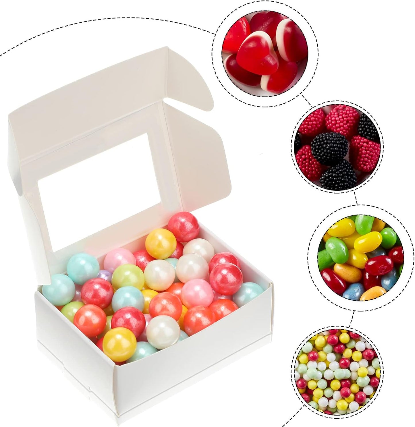 Zonon 30 Pcs Soap Boxes for Homemade Packaging, Mini Kraft Treat Boxes with Window for Bakery Candy Soap Making Gift Packaging(3.7 x 2.6 x 1.37 Inch,White)