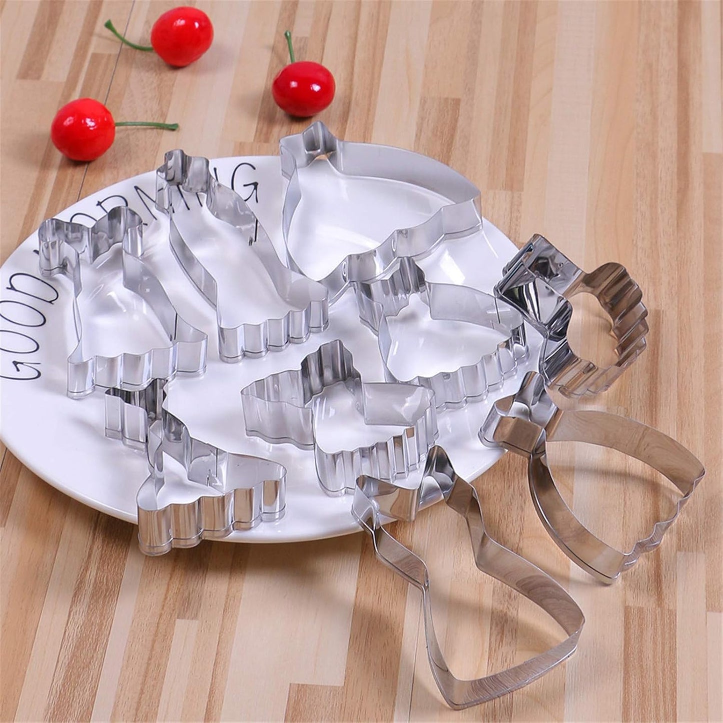 Mini Dress Cookie Cutter Set of 9 pcs, Stainless Steel Mini ONE-BITE SIZE Wedding Dress Shaped Fondant Cutters Baking Molds