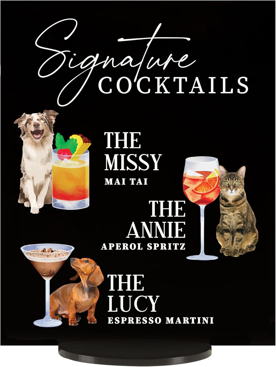Pet Signature Drink Wedding Signs