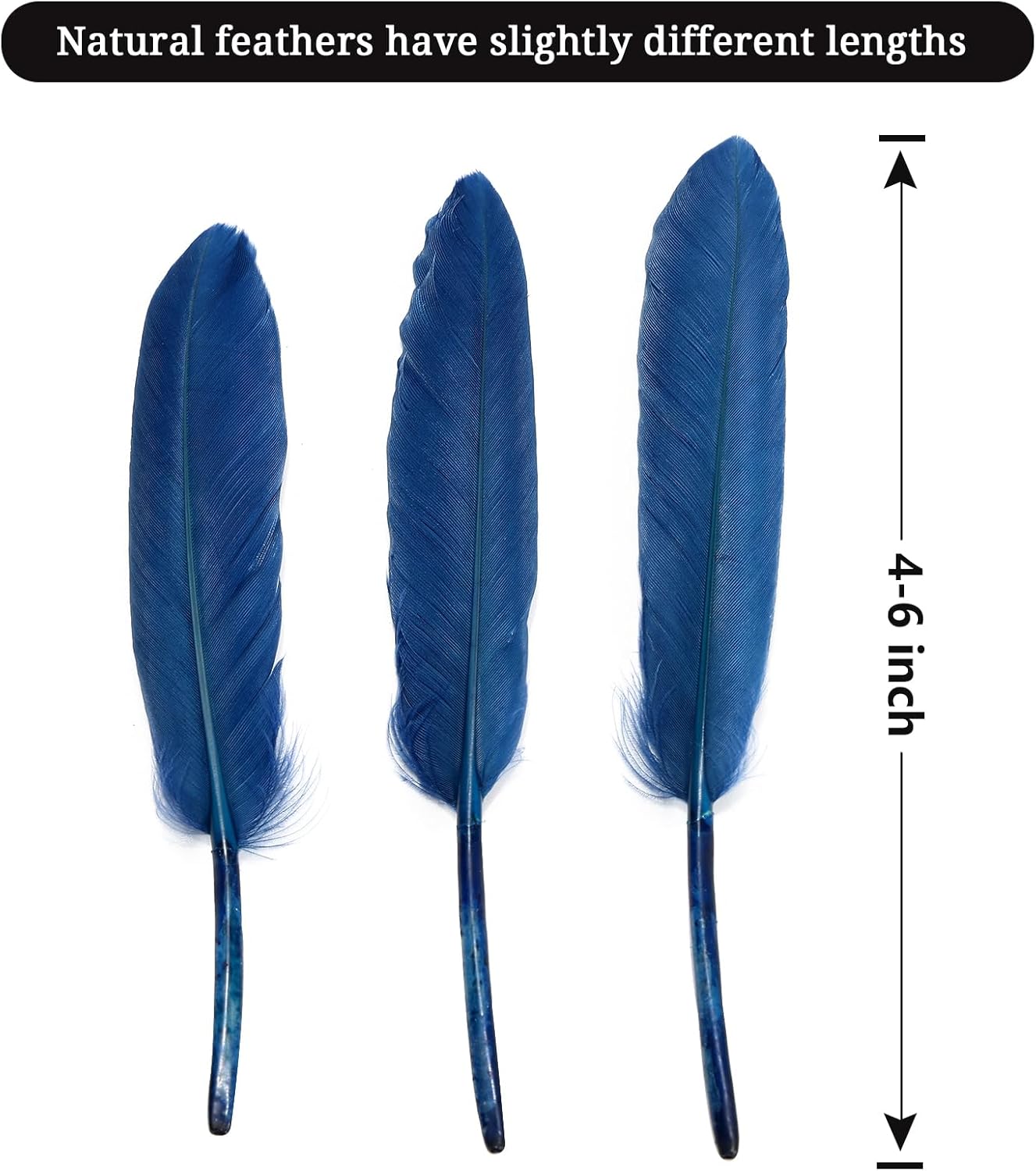 FeelfunFeather 120pcs Navy Blue Goose Cochettes Feather Natural Bulk 4-6 inch 10-15cm for Wedding Party Christmas Decorations DIY Crafts Goose Cochettes Feather