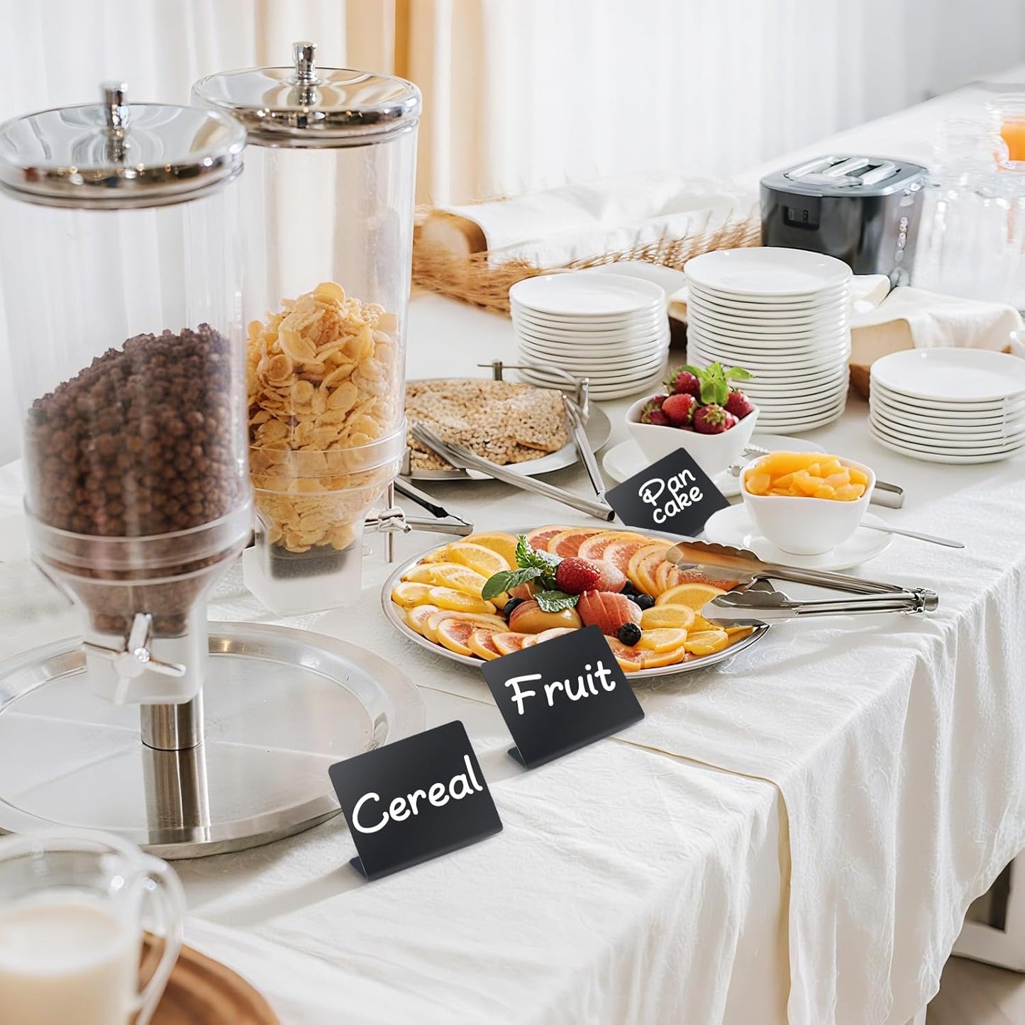 12PCS Mini Chalkboard Signs, 4"x3" Food Labels for Party Buffet, Reusable Table Sign Chalk Board for Weddings, Birthday Parties, Message Board Signs and Event Decoration