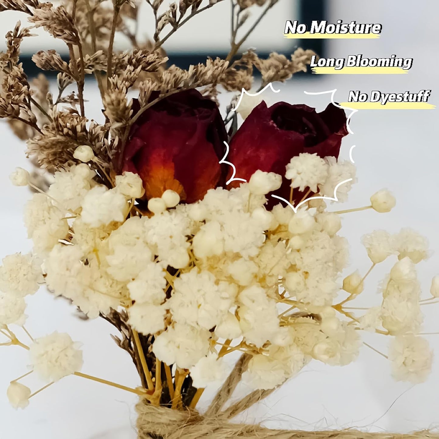 CROISSANT Mini Dried Flower Bouquet 12PCS, Mixed Natural Dried Flowers Bundles, Suitable for Handmade DIY Greeting Card Decoration, Multi-Purpose Craft Flowers