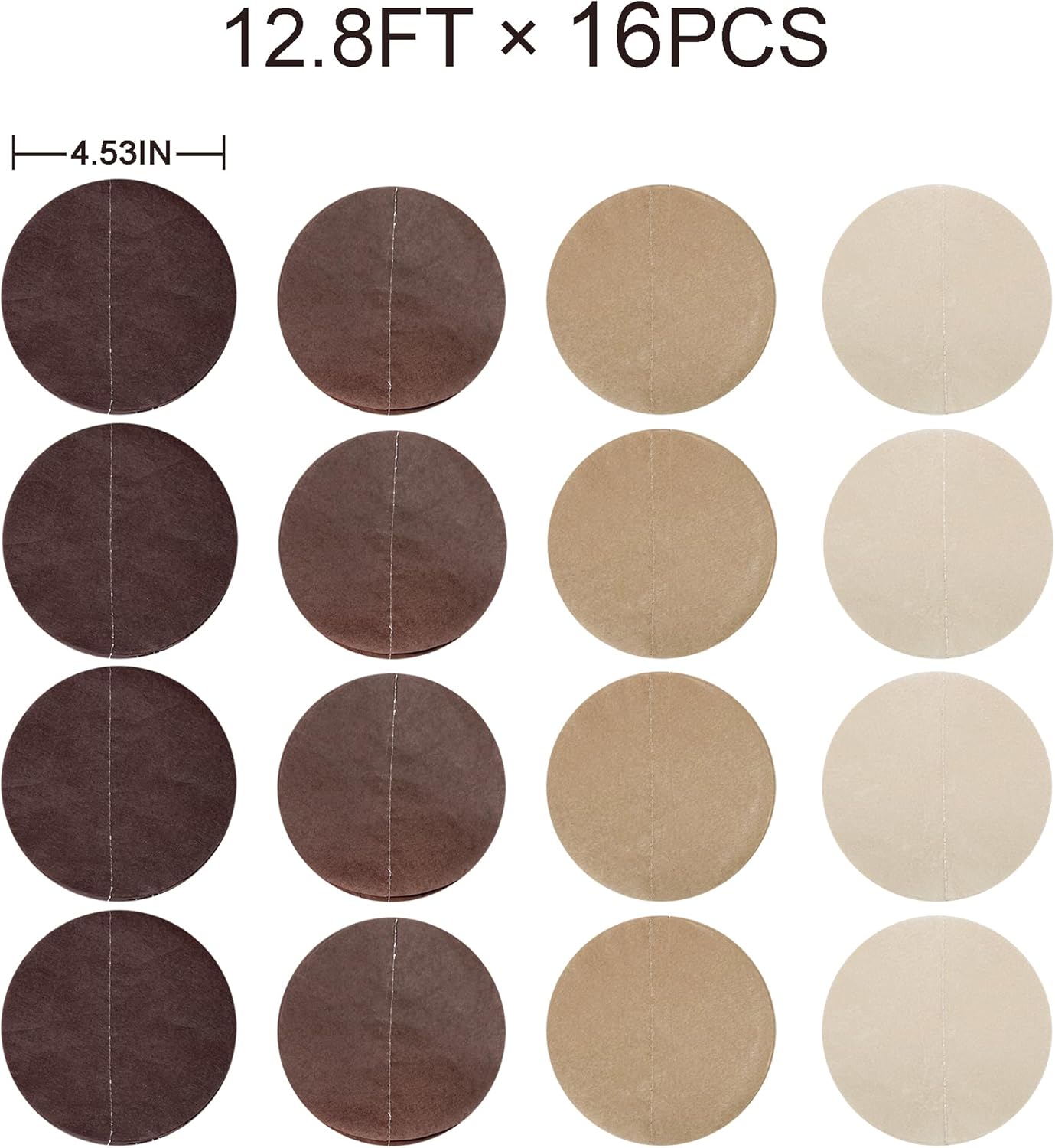 205Ft Brown Party Decorations Ombre Cream Tan Brown Boho Circle Dots Backdrop Streamer Tissue Paper Hanging Garland for Neutral Rustic Cowboy Western Teddy Bear Safari Woodland Birthday Party