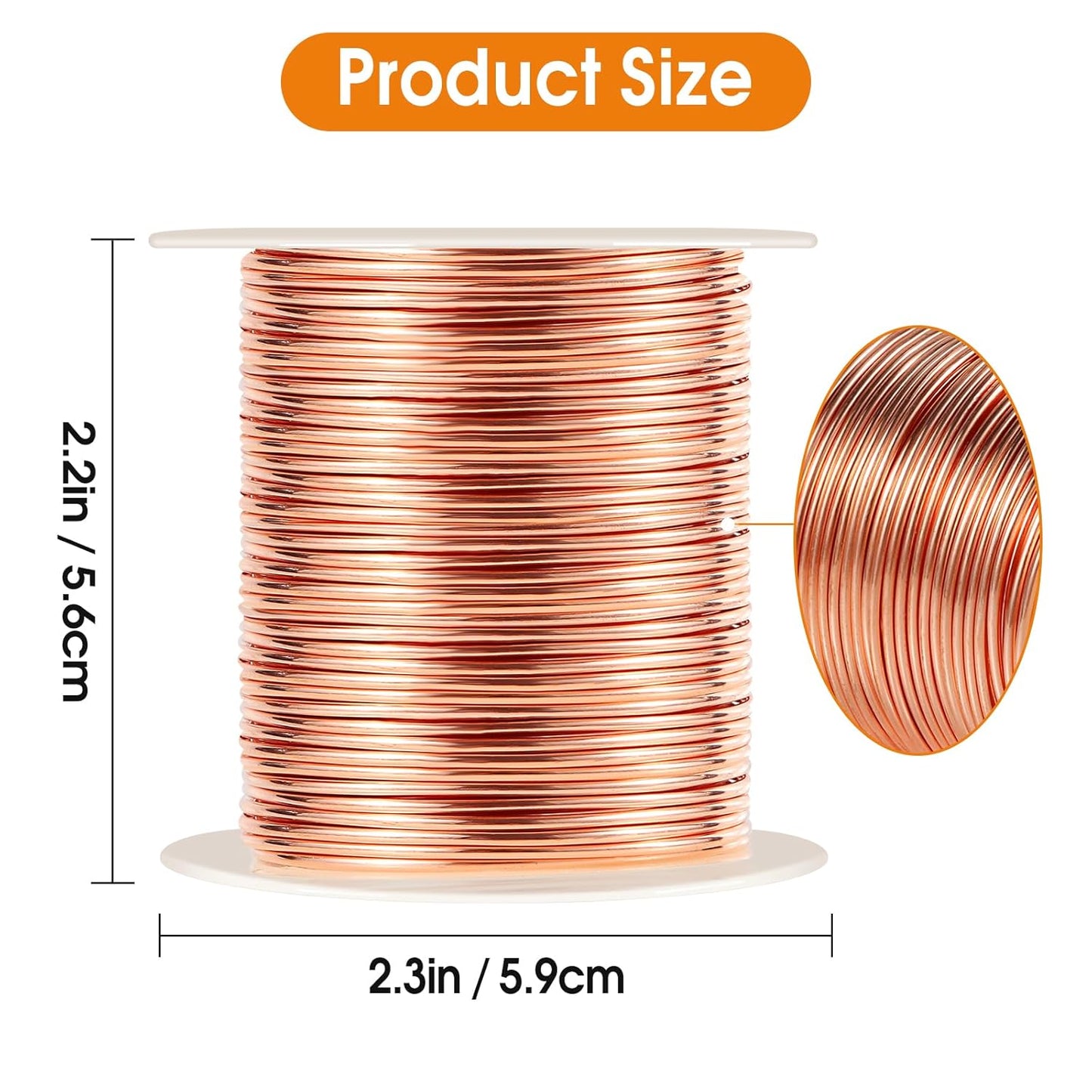 99.9% Soft Copper Wire, 24 Gauge/ 0.5 mm Diameter, 853 Feet / 260m, 1 Pound Spool Pure Copper Wire, Jewelry Making Wire Craft Wire