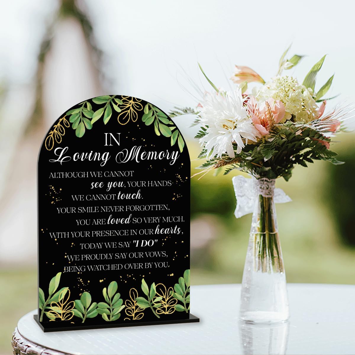 Black In Loving Memory Wedding Sign, In Memory Wedding Sign for Engagement Bridal Shower Decor fo Ceremony Reception, Weddings Table Acrylic Sign