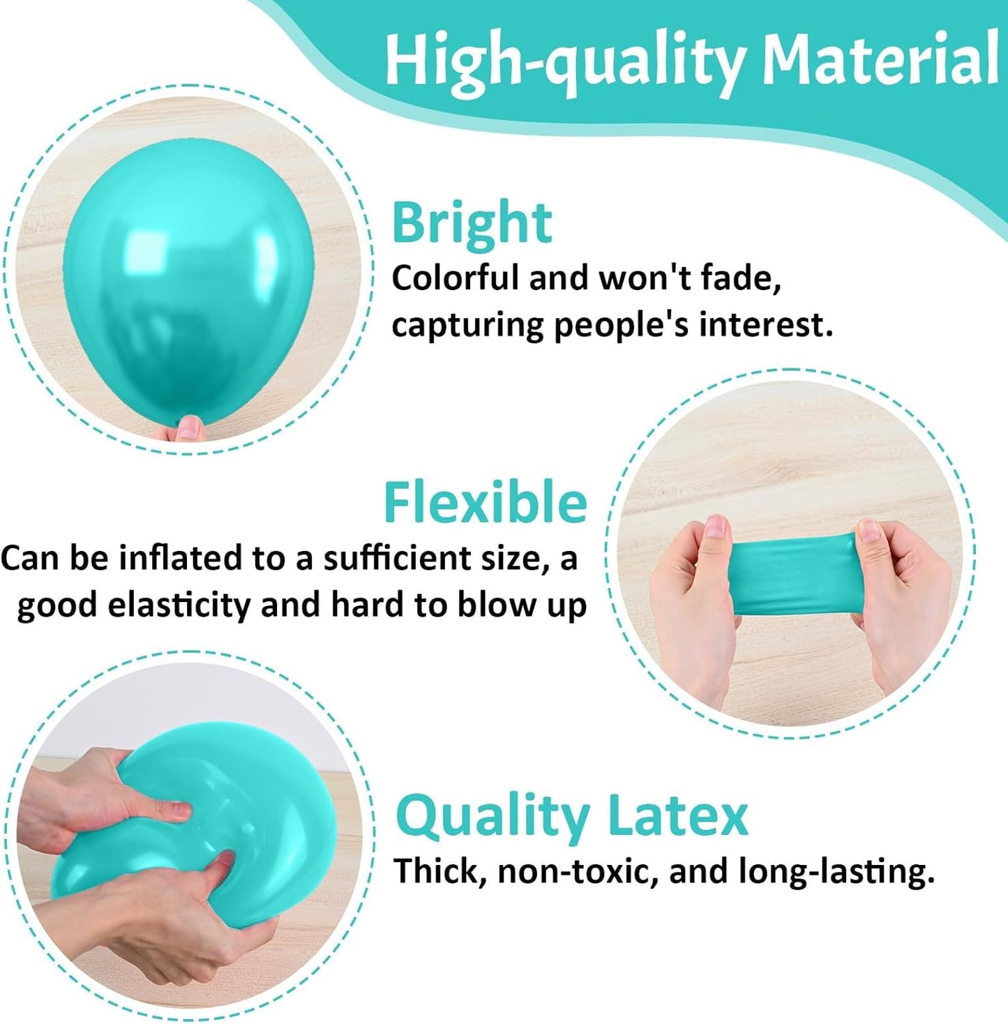 Paready Tropical Balloons Set, 50 Pcs Hawaiian Party Balloons, 12 Inch Hot Pink Orange Teal Green Metallic Gold Latex Balloons Colorful Helium for Baby Shower Summer Party Pool Beach Party Decorations