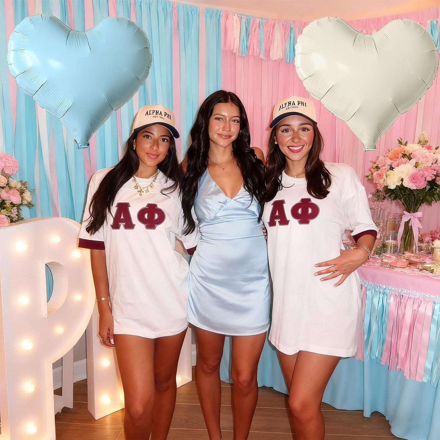 Blue White Heart Balloons,24Inch Large Cream White Heart Foil Balloons for Valentine's Day Birthday Baby Shower Anniversary Party Decorations