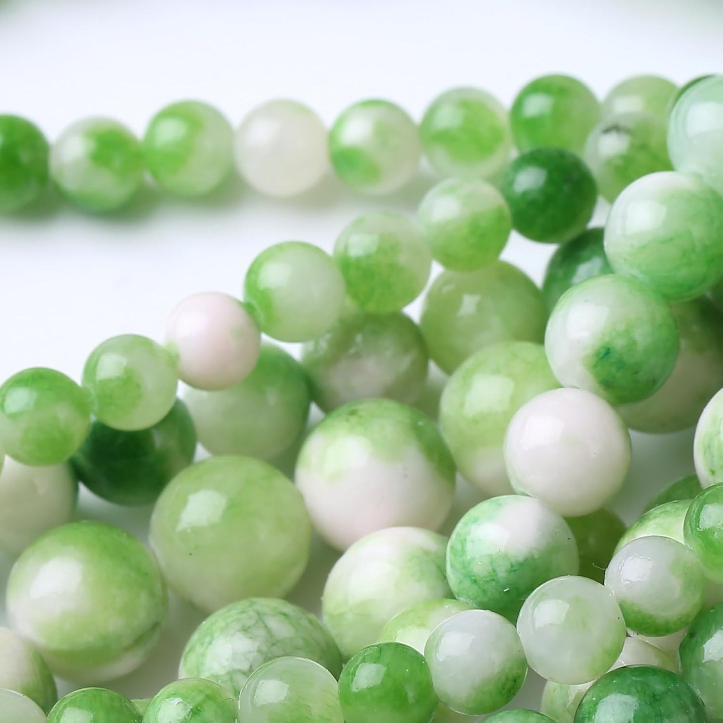 Green Persian Jade Stone Beads Gemstone Round Crystal Energy Jade Beads Stone Beads for Jewelry Making DIY Bracelet Necklace Jewelry Making 1 Strand 15.5inch 31PCS 12MM