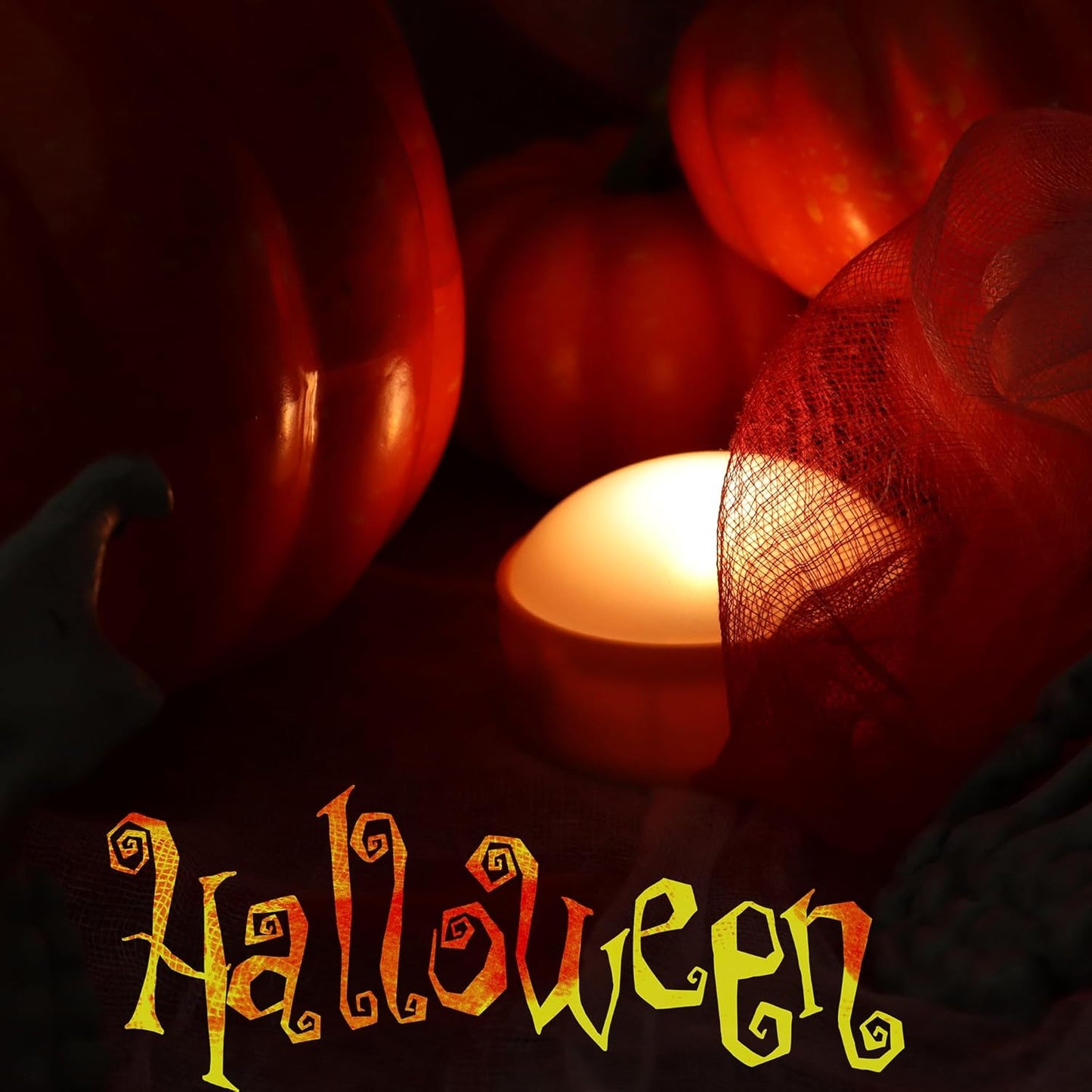 LED Pumpkin Lights with Remote and Timer, Battery Operated Bright Flickering Flameless Candles for Pumpkin Decor, Jack-O-Lantern Halloween Party Decorations,Orange Color, 6 Pack