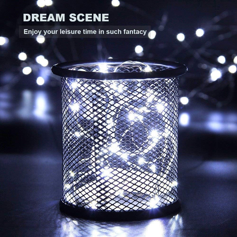 CYLAPEX Pack of 48 Cool White Fairy Lights String Battery Operated Fairy Lights, 3.3ft 20 LEDs Firefly Lights Silver Coated Copper Wire Lights for DIY Decor Christmas Decoration Costume