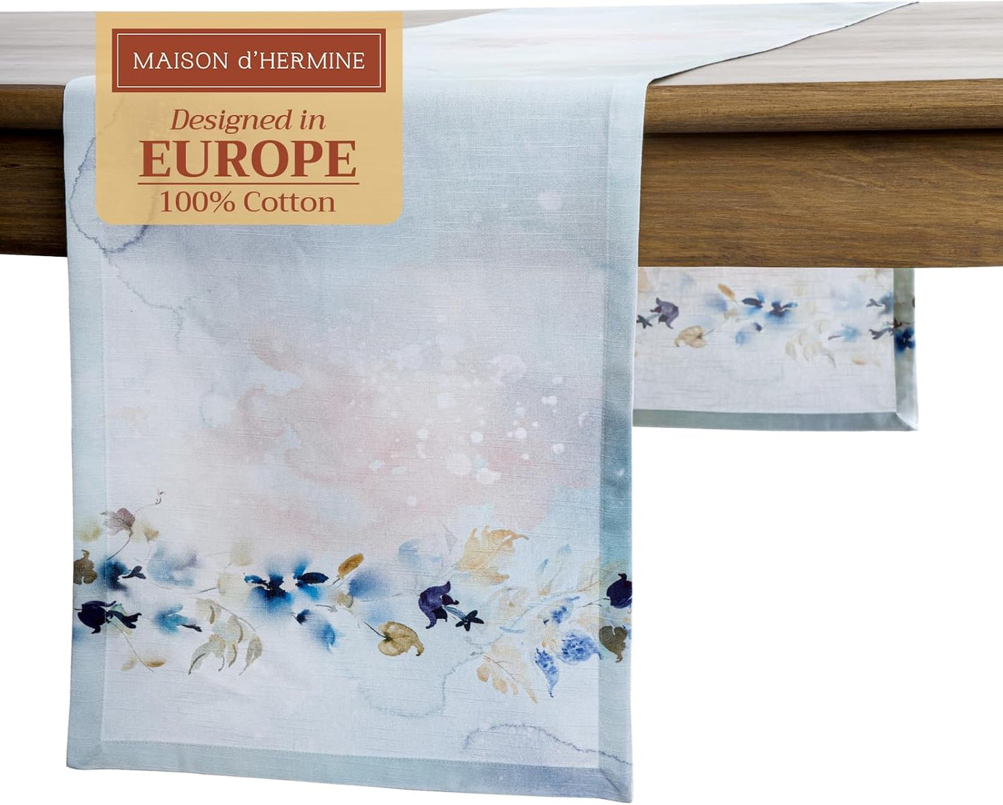 Maison d' Hermine Table Runner 100% Cotton Single Layer Table Runners 108 inches Long Decorative for Home Kitchen Dining Party Wedding Bridal Shower Spring Summer (Lazy Summer Days, 14.50" x 108")