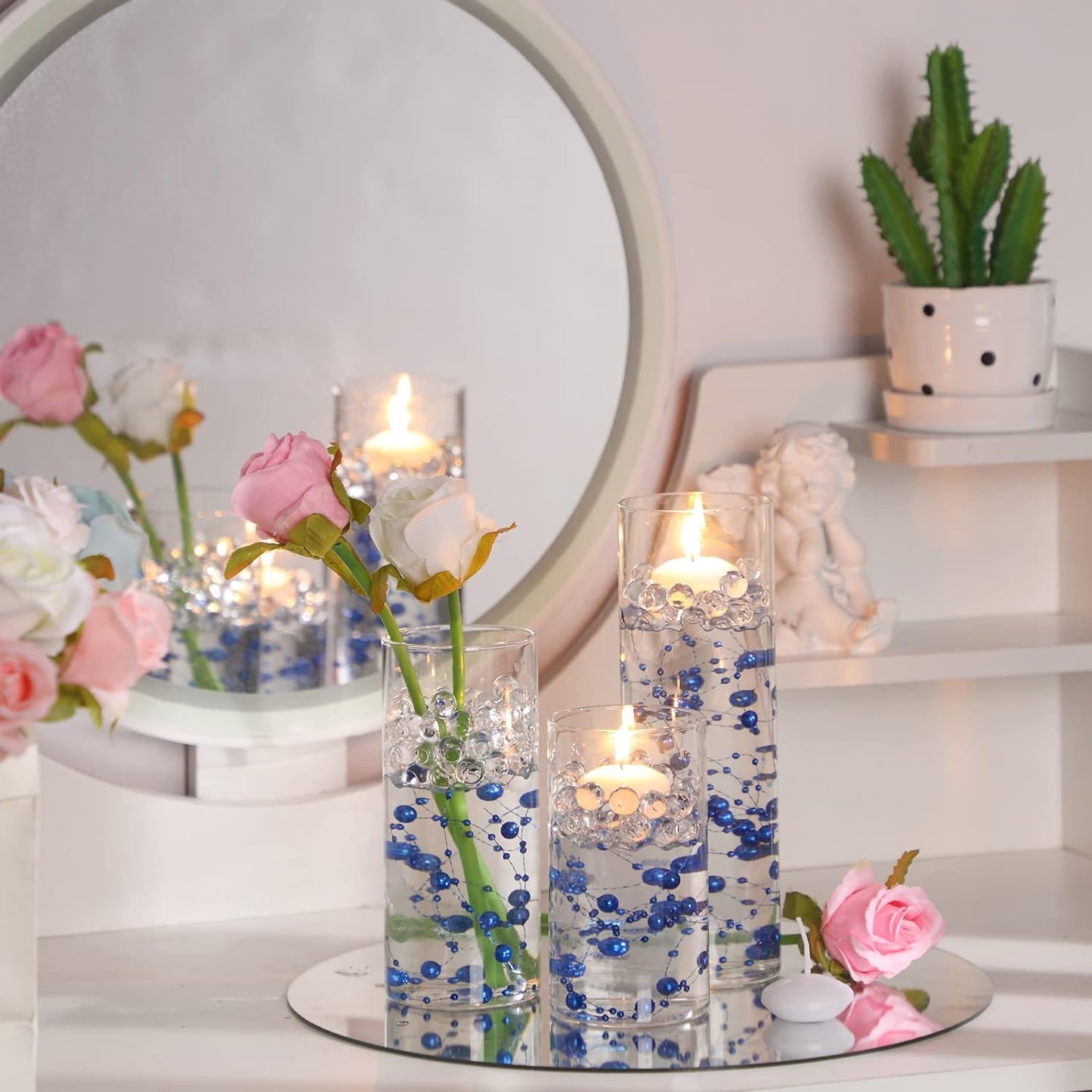 Thin Glass Cylinder Vases 2.5''/3.3'' Diameter 2mm Wall Thickness Clear Flowers Vase Hurricane Floating Candles Holders for Table Centerpieces Wedding Decor(2.5'' X 5'',6'',8'',36 Pcs)