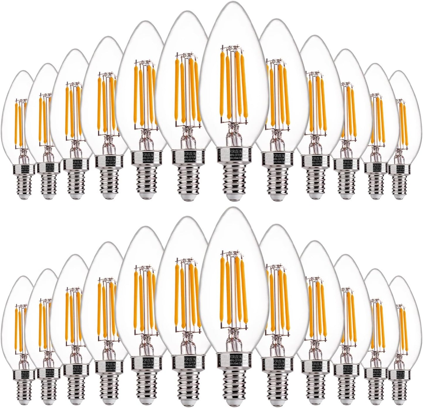 FLSNT 24 Pack LED Candelabra Bulbs 60W Equivalent, B11 Dimmable LED Chandelier Light Bulbs, E12 Base, 2700K Soft White
