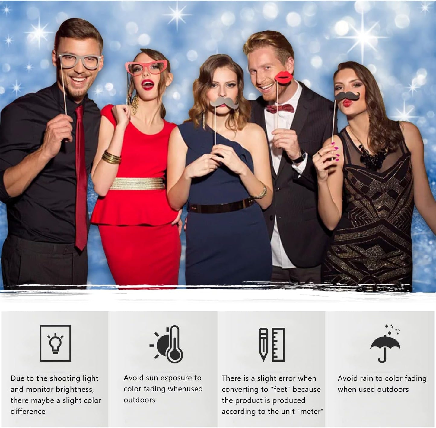 YongFoto Silver Blue Glitter Backdrop 20x10ft Silver Light Spots Blue Sequin Bokeh Photography Background Birthday Bridal Shower Wedding Photography Background Party Banner Portraits Photoshoot Props