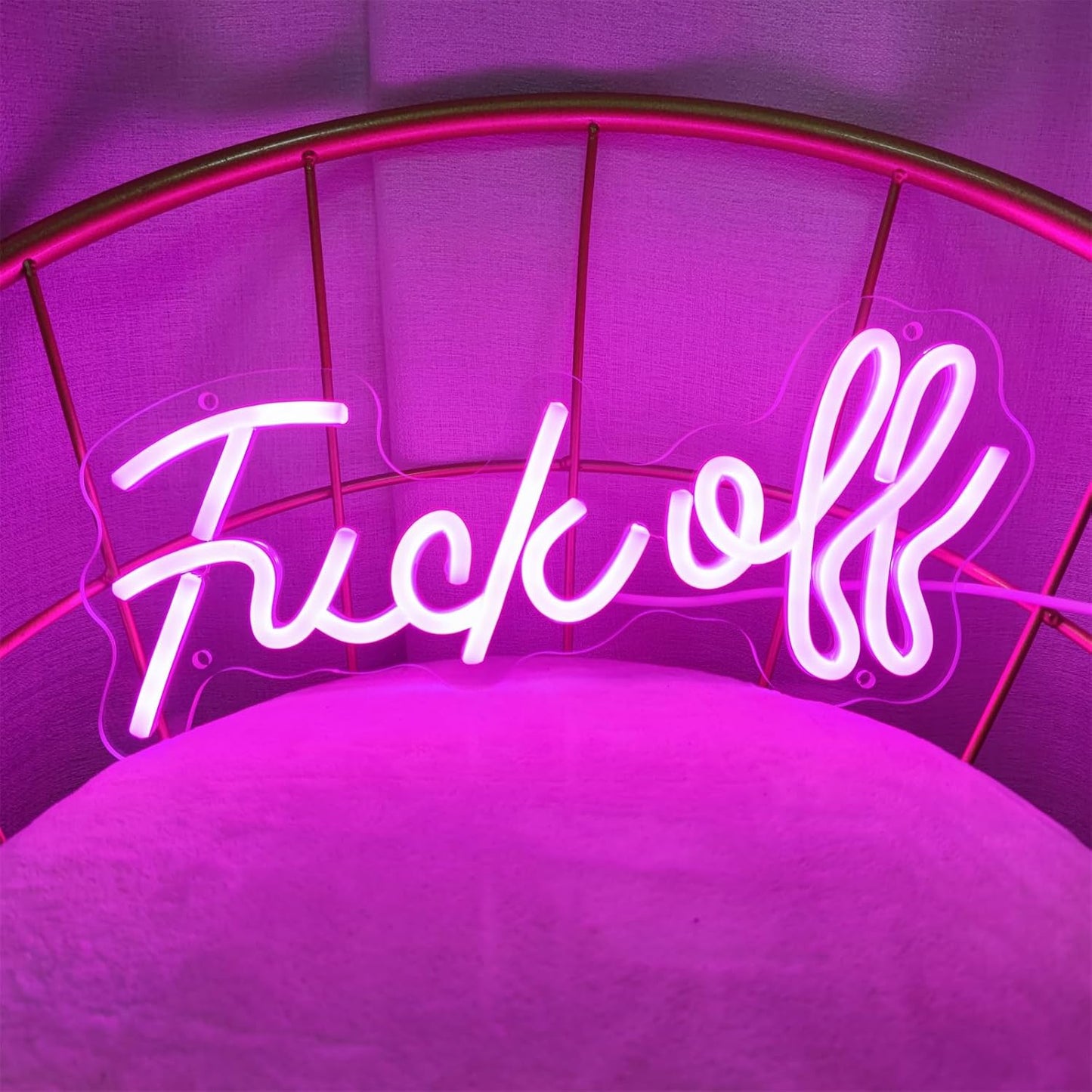 Fuck Off Neon Sign Fuck Off Neon Signs for Wall Decor, Pink Fuck Off Neon Light Pink Room Decor for Wall Decor Bar Party, 12.9" x 5.59"