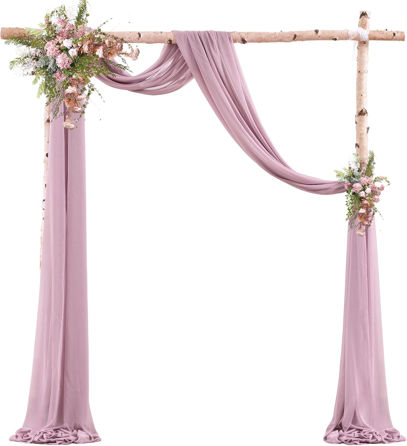 Arch Drapes for Wedding Arch Draping Fabric Dusty Rose Sheer Backdrop Curtain for Ceremony Bridal Party Decor 19Ft Length x 28" Width 1 Panel