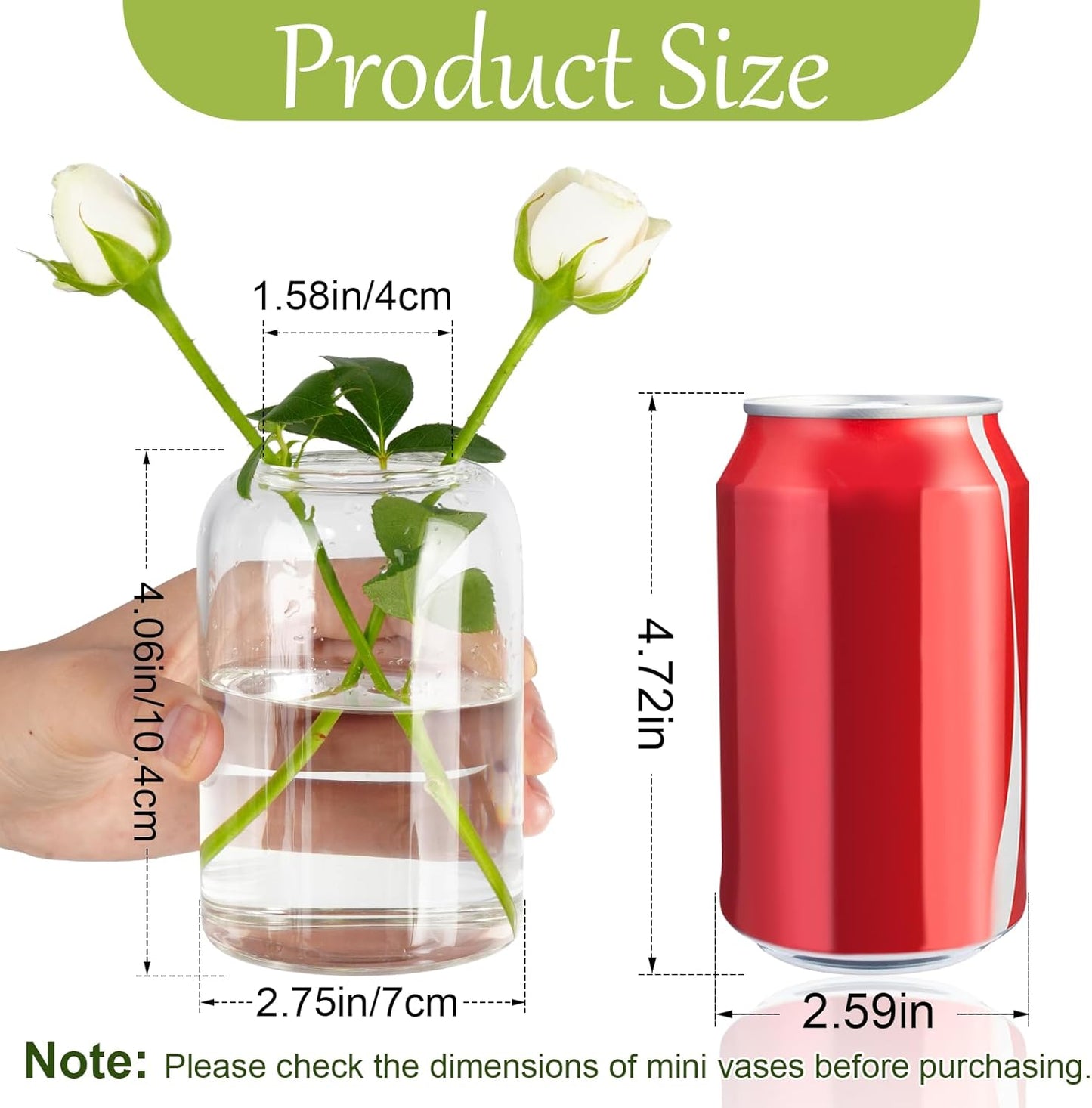 Small Glass Flower Vases, Set of 20 Clear Bud Vases for Centerpieces Mini Vase Bulk for Flowers for Wedding Birthday Party Housewarming Valentines' Day Table Centerpiece Decor