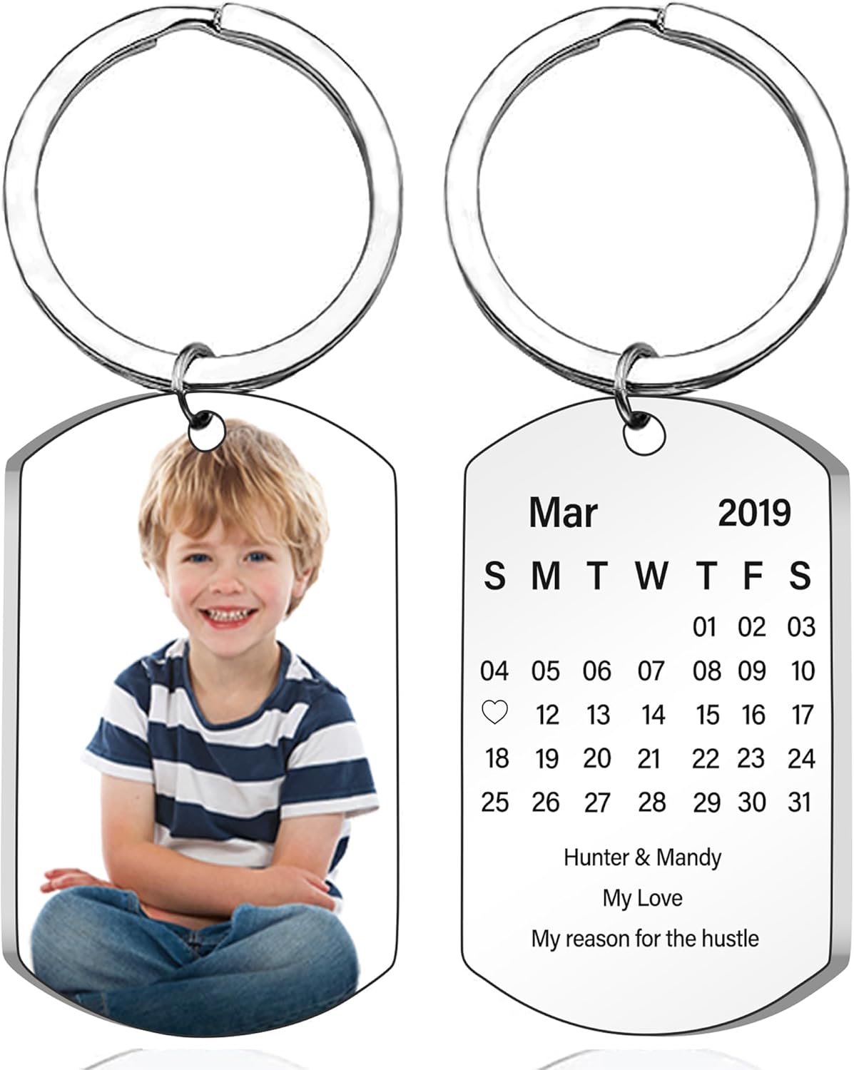 Personalized Double-sided Photo Text+Icons Keychain Drive Safe Boy Girlfriend Pet Memorial Anniversary Custom Keychain Gifts