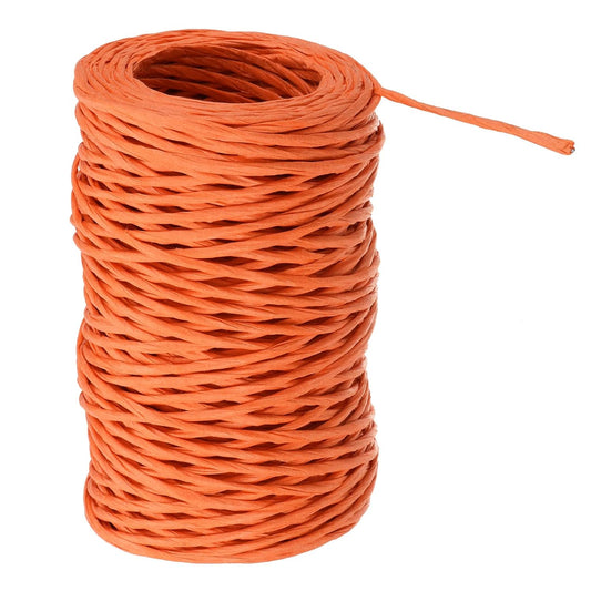 PATIKIL 164 Feet Floral Bind Wire Wrap Twine, 2mm Florist Wire Iron Wire Paper Covered Vine Wrapping Binding Wire for Flower Bouquets, Orange