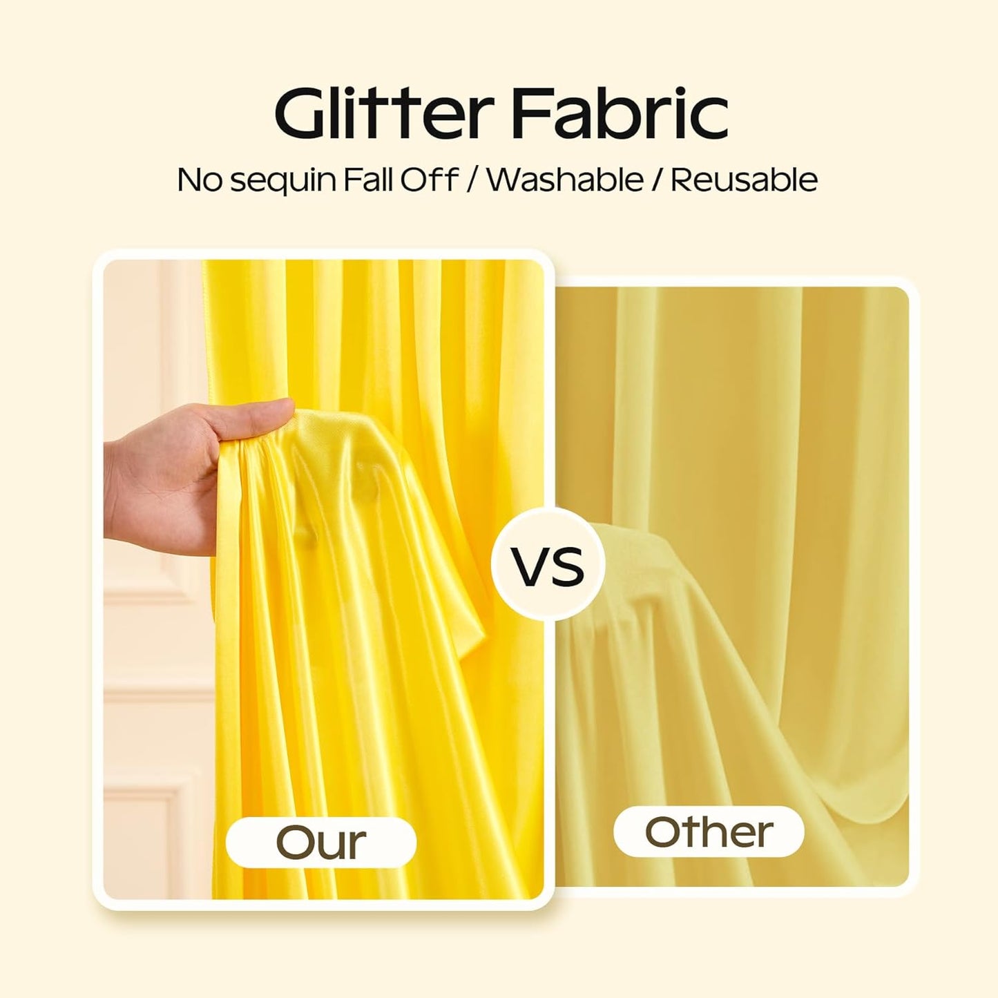 Gold Glitter Backdrop Curtain for Parties Wedding,10Ft x 10Ft Satin Shimmer Photo Backdrop,Non-Wrinkle Sparkle Drapes for Backdrop,Back Drop for Photography, Birthdays,Weddings,Prom