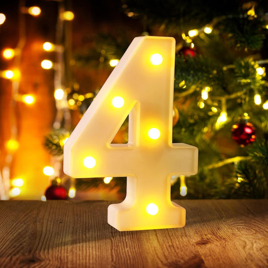 4th Birthday Decorations for Girls and Boys,4 Year Old Birthday Decorations for Centerpieces Table,Light Up Numbers 4 Sign Led for Party Backdrop Wall Decor for Wedding Anniversary Home