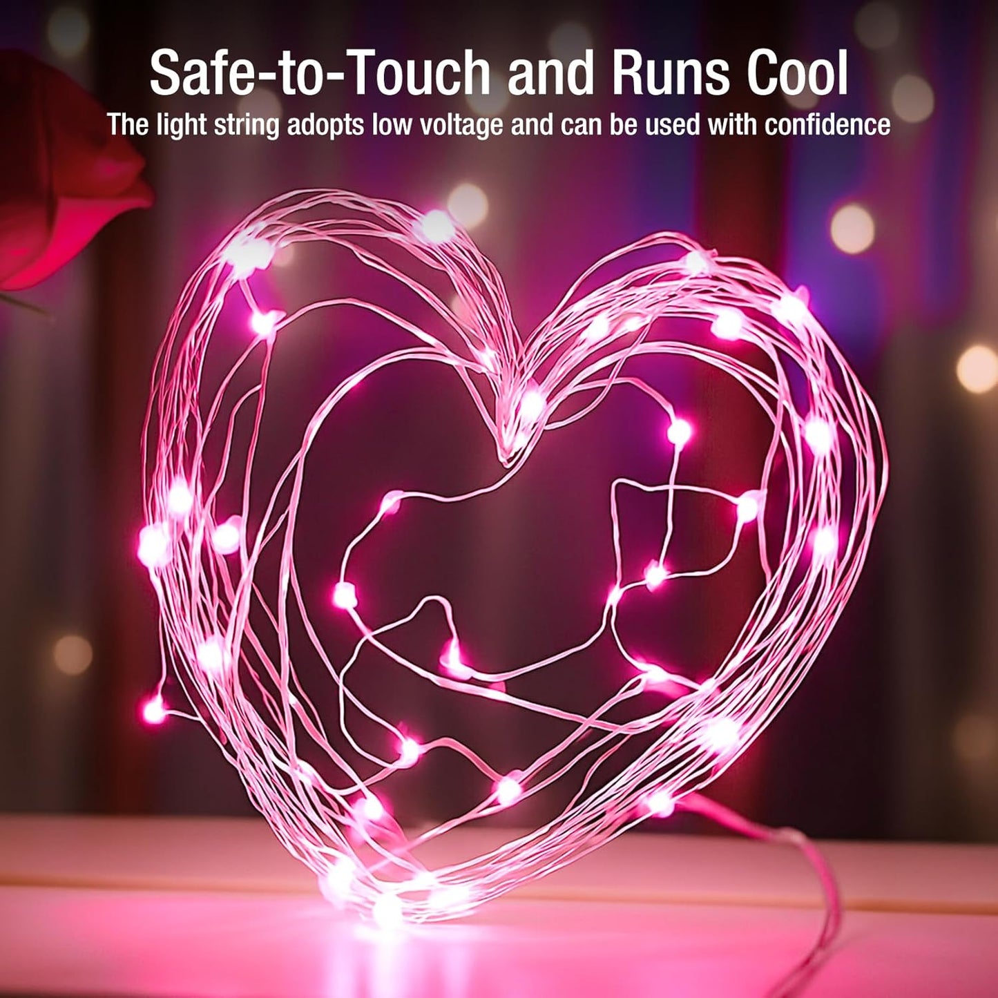 12 Pack Fairy Lights Battery Operated - 7ft 20 Led Twinkle Lights 3 Modes, Bulk Mini String Lights Waterproof for Mason Jars Vases DIY Party Wedding Decoration Christmas - Pink