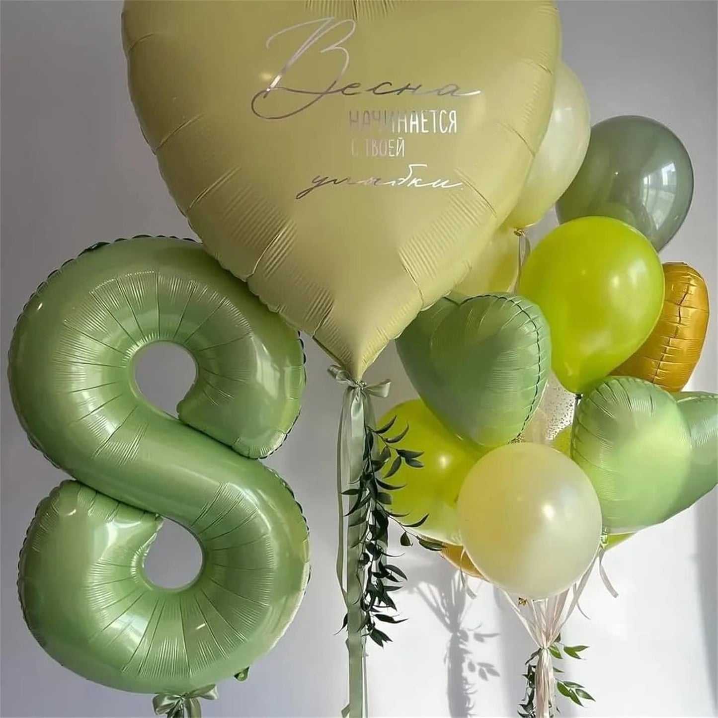 40'' Sage Green Number 9 Balloon, Self Inflating Foil Number Balloons Set 0-9, Olive Green Digital 9 Helium Balloon for Girls Boys 9th Jungle Safari Birthday Party Decorations Anniversary Supplies