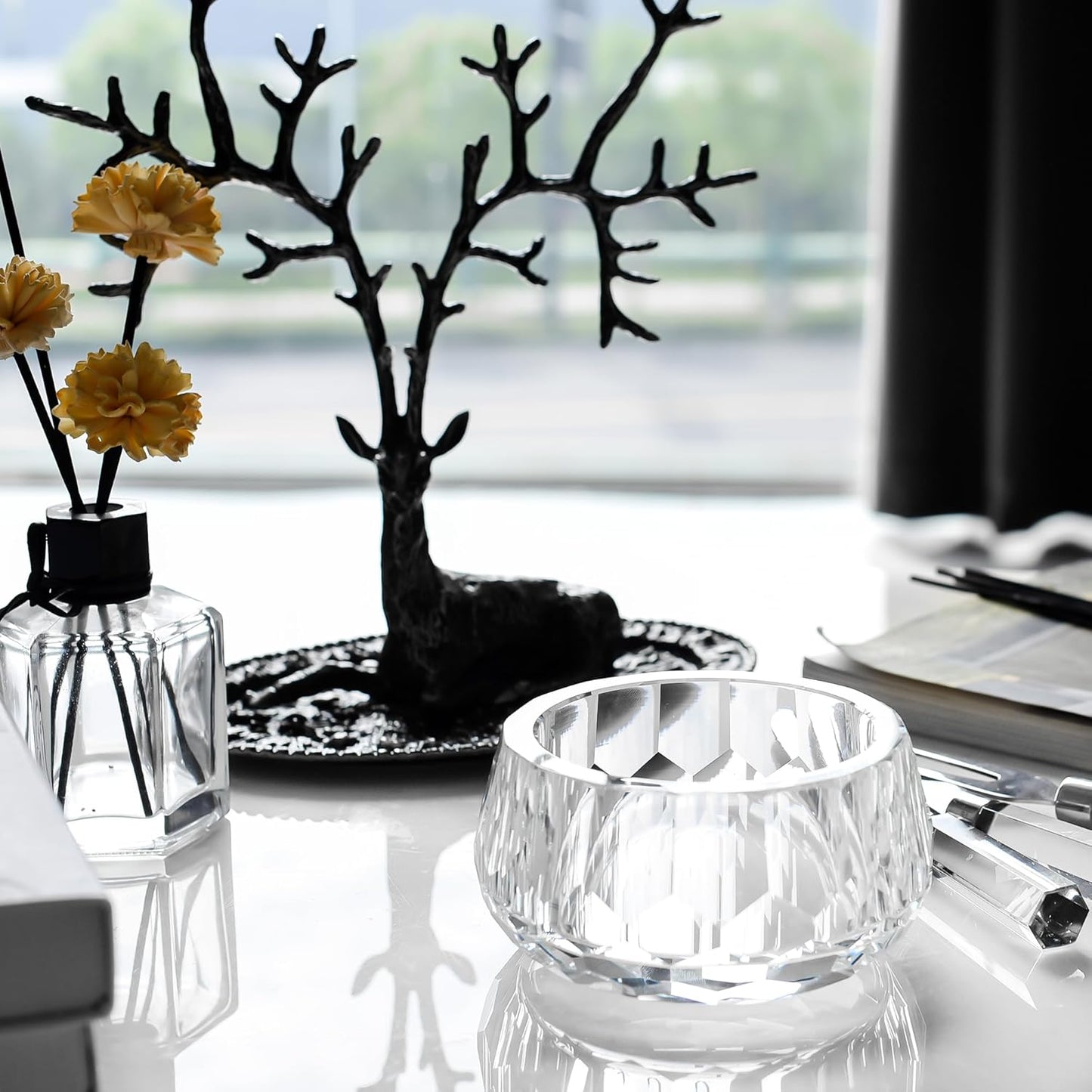 kitCom Jar of Crystal Jewelry, Crystal Wedding Candy Buffet Jar, Home Decoration Party Cotton Swab Storage, Office Birthday Gift (2lb)