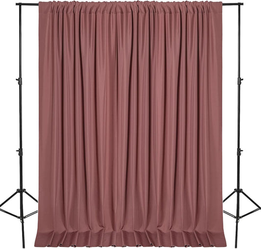 DWCN 10x8 FT Dusty Rose Backdrop Curtains for Parties, Photography Backdrop Drapes with Rod Pockets for Wedding Decorations Stage Birthday Family Gatherings, 2 Panels 5ft x 8ft