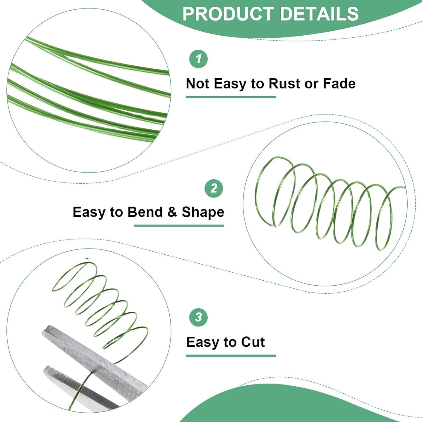 2-Rolls 0.4mm Jewelry Wire, 26 Gauge 328FT Craft Wire Copper Beading Wire for Jewelry Making/Planting/Weaving/DIY Crafting, Soft Metal Wires [100M, Green]