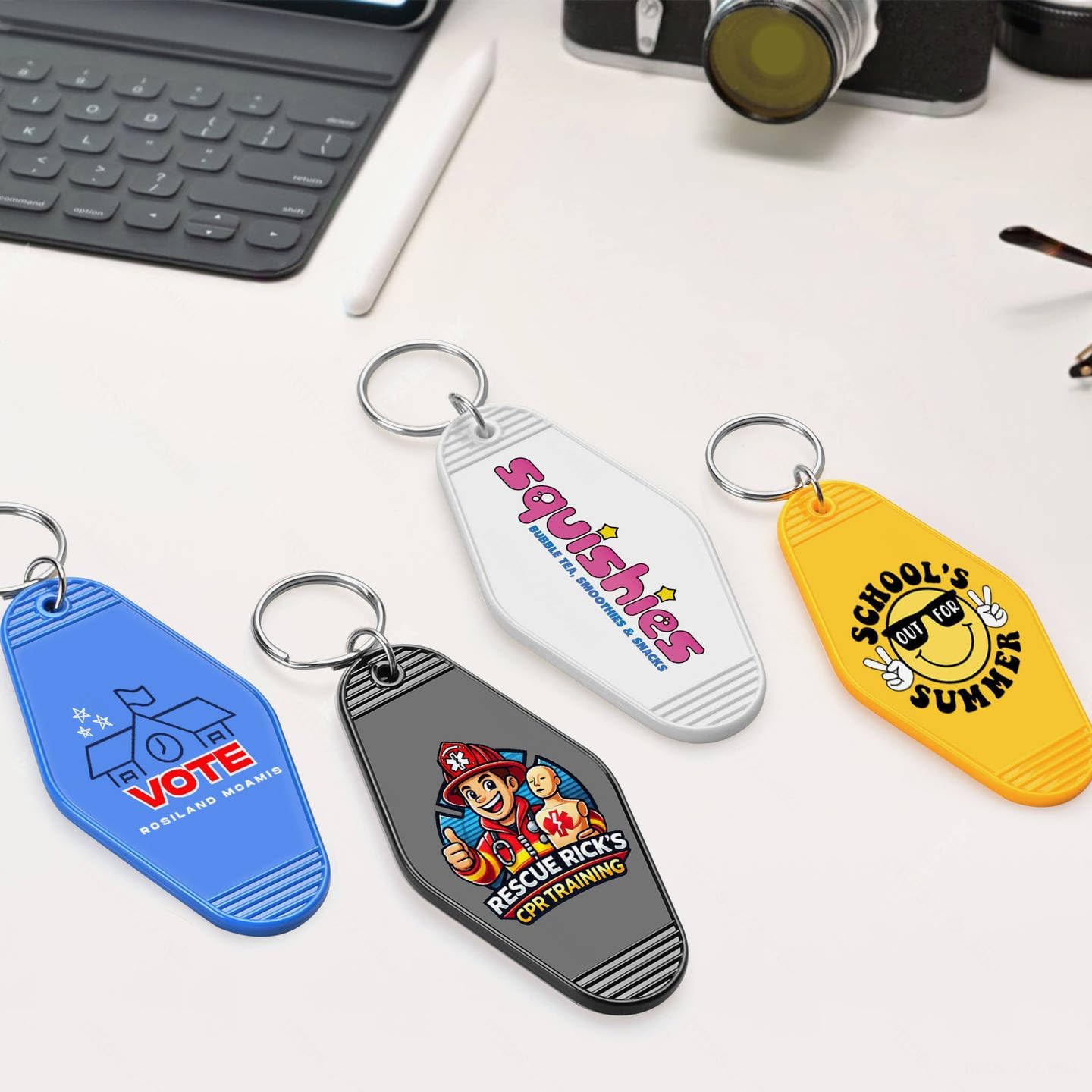 Custom Vintage Hotel Motel Keychains 1000 Pack, Personalized Logo, Text Bulk - Perfect for Tradeshows, Campaign Gifts - Customizable Key Tags