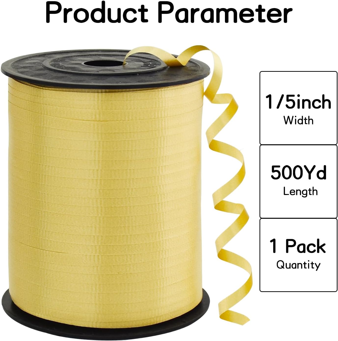 BEISHIDA 500 Yards Matte Gold Curling Ribbon Balloon String Crimped Ribbons for Gift Wrapping Ribbon for Birthday Halloween Party Decoration Festival Art Craft Christmas Gift Wraps