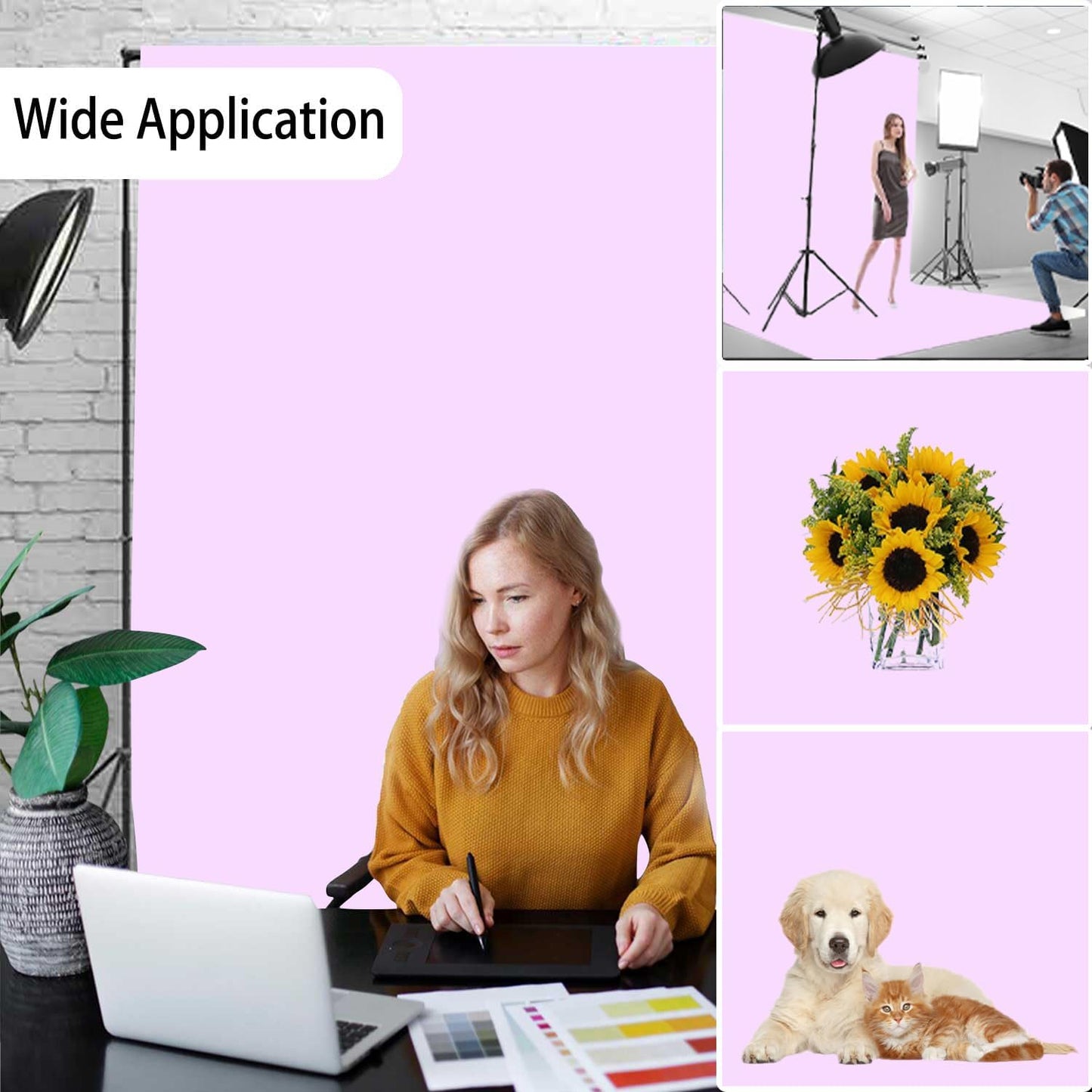 Light Purple Photography Backdrop for Photoshoot, Photo Backdrop Curtain, Perfect Light Purple Backdrops for Party Portrait Photoshoots Video Studio 5FTx7FT