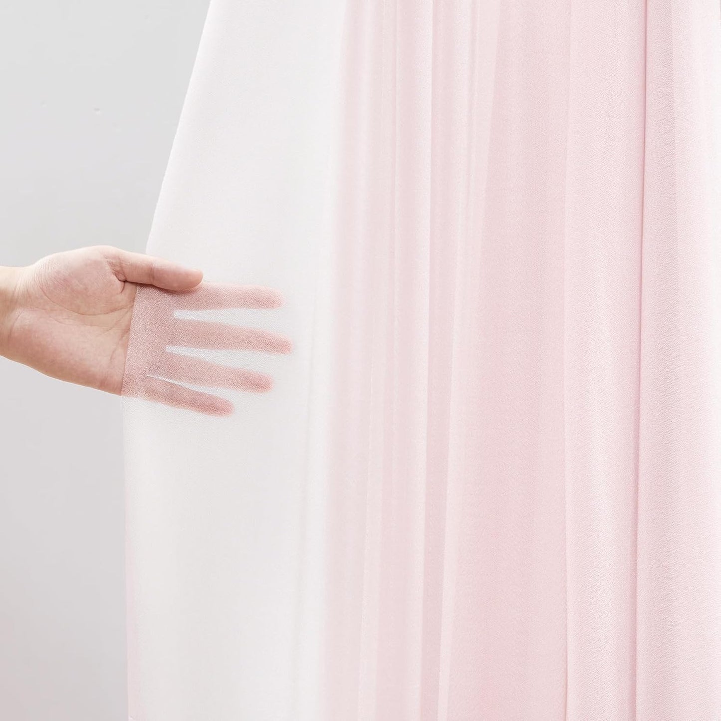 30" x 20Ft Wedding Arch Draping Fabric, 2 Panels Blush Sheer Curtain Drapes Extra Wide & Long Backdrop Curtains for Wedding Arch Ceremony Birthday Party Decorations