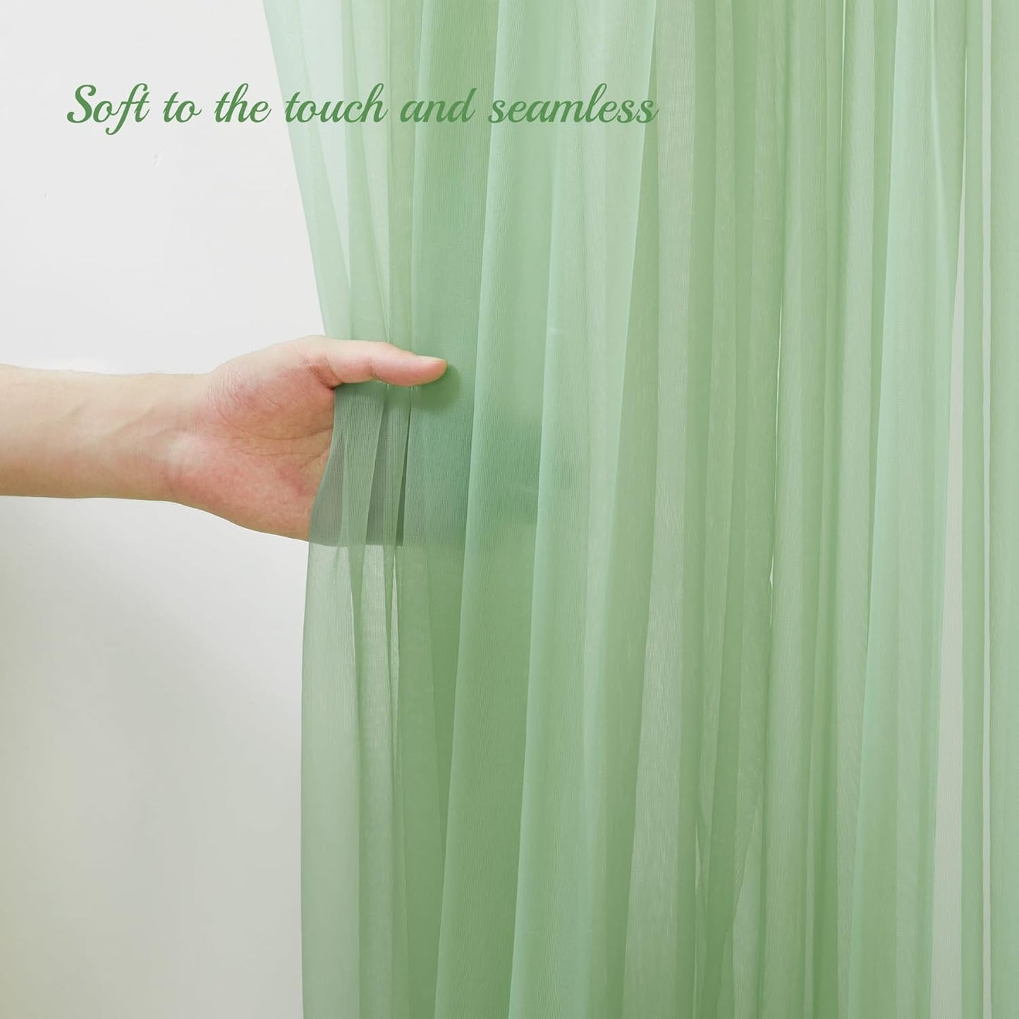 20ft X 10ft Olive Green Tulle Backdrop Curtain for Parites, Sheer Backdrop Curtains Fabric Drapes for Wedding Ceremony Arch Party Stage Decorations