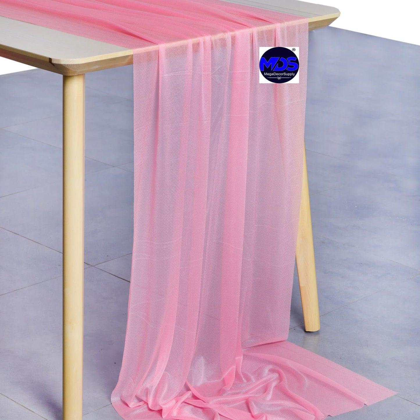 MDS Halloween Chiffon Table Runner - 20 Pack, 29 x 170 Inches, 14ft Each - Sheer Spooky Table Runners for Haunted House Parties, Trick-or-Treat Tables, Witchy Décor, Wedding & Events - Coral