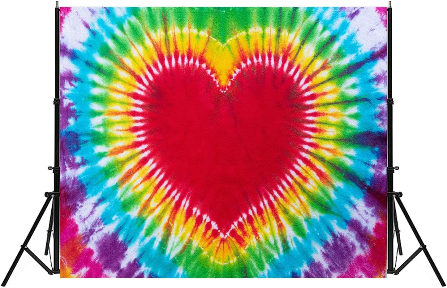 Hippie Backdrop 9x6ft 60s 70s Backgrounds Tie Dye Theme Party Decorations Hippie Supplies Photo Booth Props