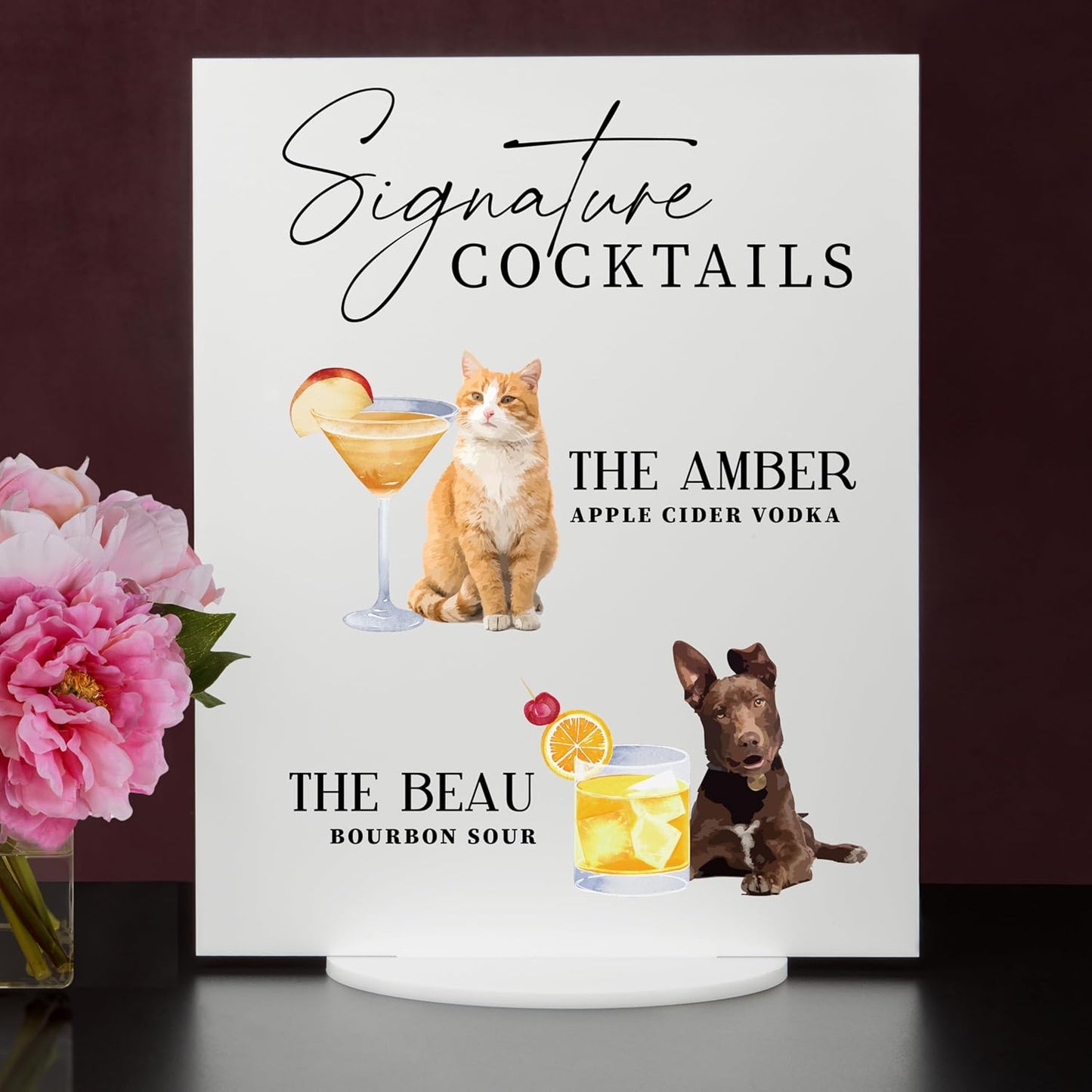 Pet Signature Drink Wedding Signs