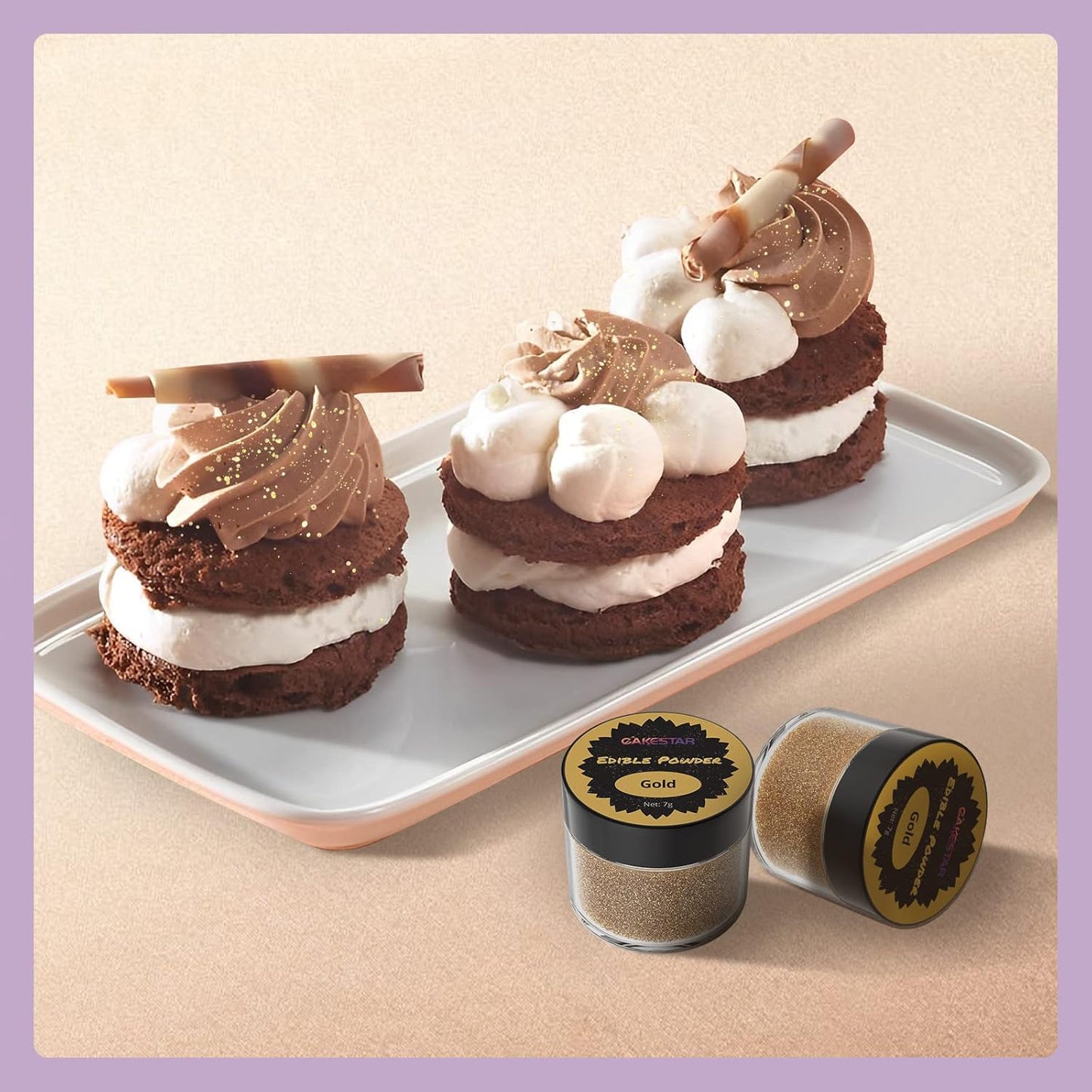 Cakestar Edible Glitter, 8 Colors Edible Luster Dust, Edible Glitters for Drinks, Food Shimmer Dust for Cookies, Cake Decorating, Strawberries, 7g/bottle