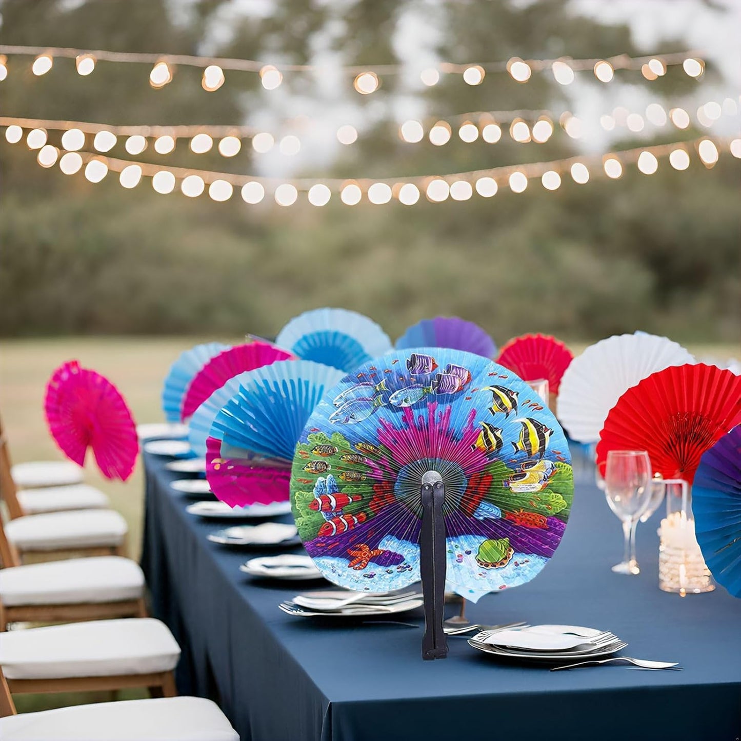 20 Pcs 10" Safari Print Animal Folding Paper Hand Fan Bulk for Gifts,Weddings,Festival,Birthday,Summer,Party Favors,School Cultural Shows