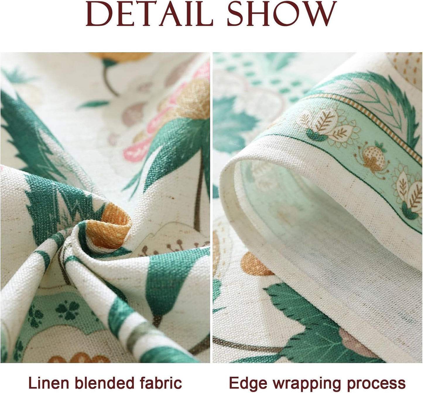 patdrea Designer Green French Table Cloth for Round Table,Vintage Italian Floral Country Linen Breathable Tablecloth,Cover for Kitchen Dining,Christmas,Thanksgiving,Diameter 67"-Tree Life